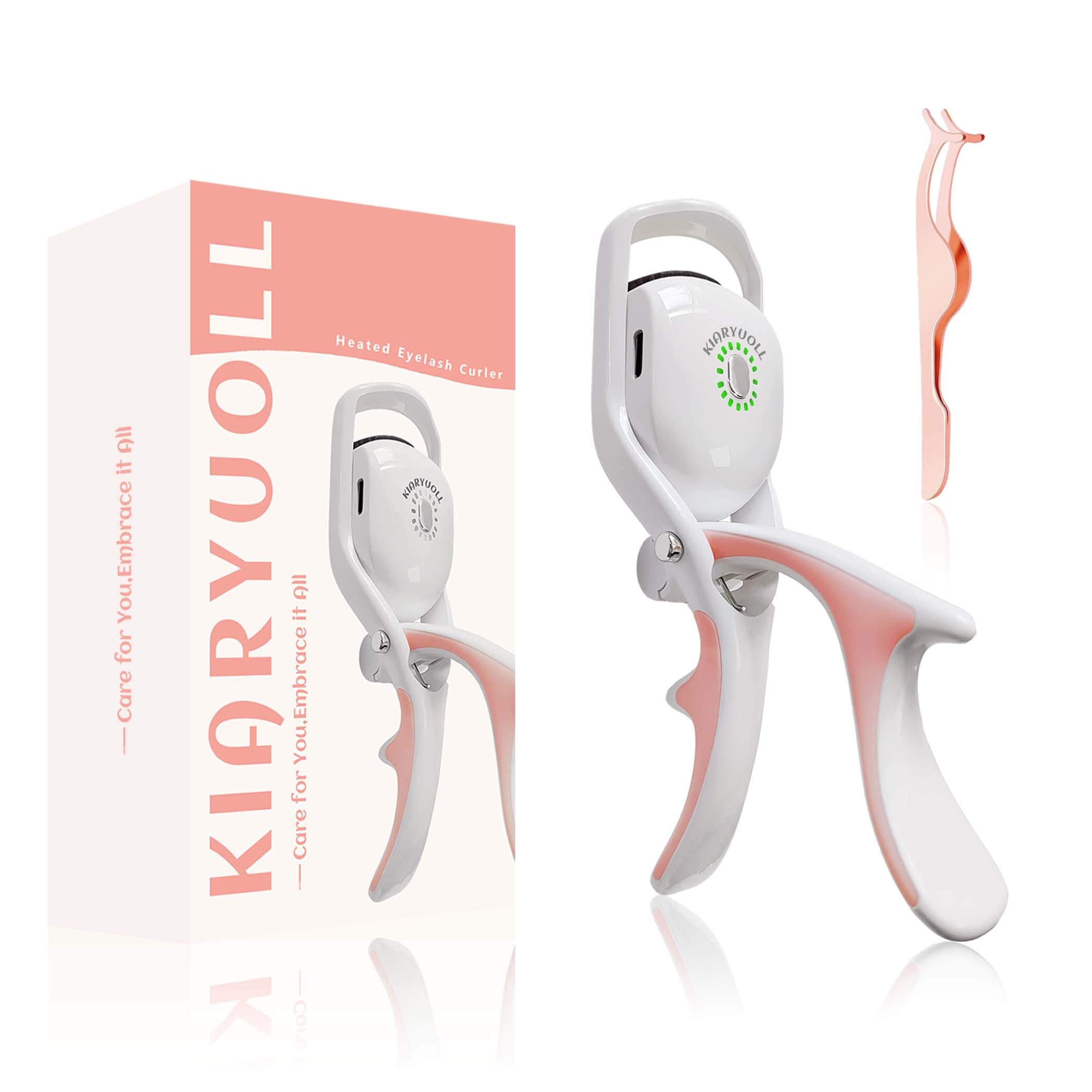 Professional Electric Heated Eyelash Curler Kit - Rechargeable Battery Powered Lash Lifter for All Eye Types | Hot Lash Therapy Tool with Plastic White Clamp | Perfect for Salon Use, Home Beauty Routine & Travel Makeup Essentials