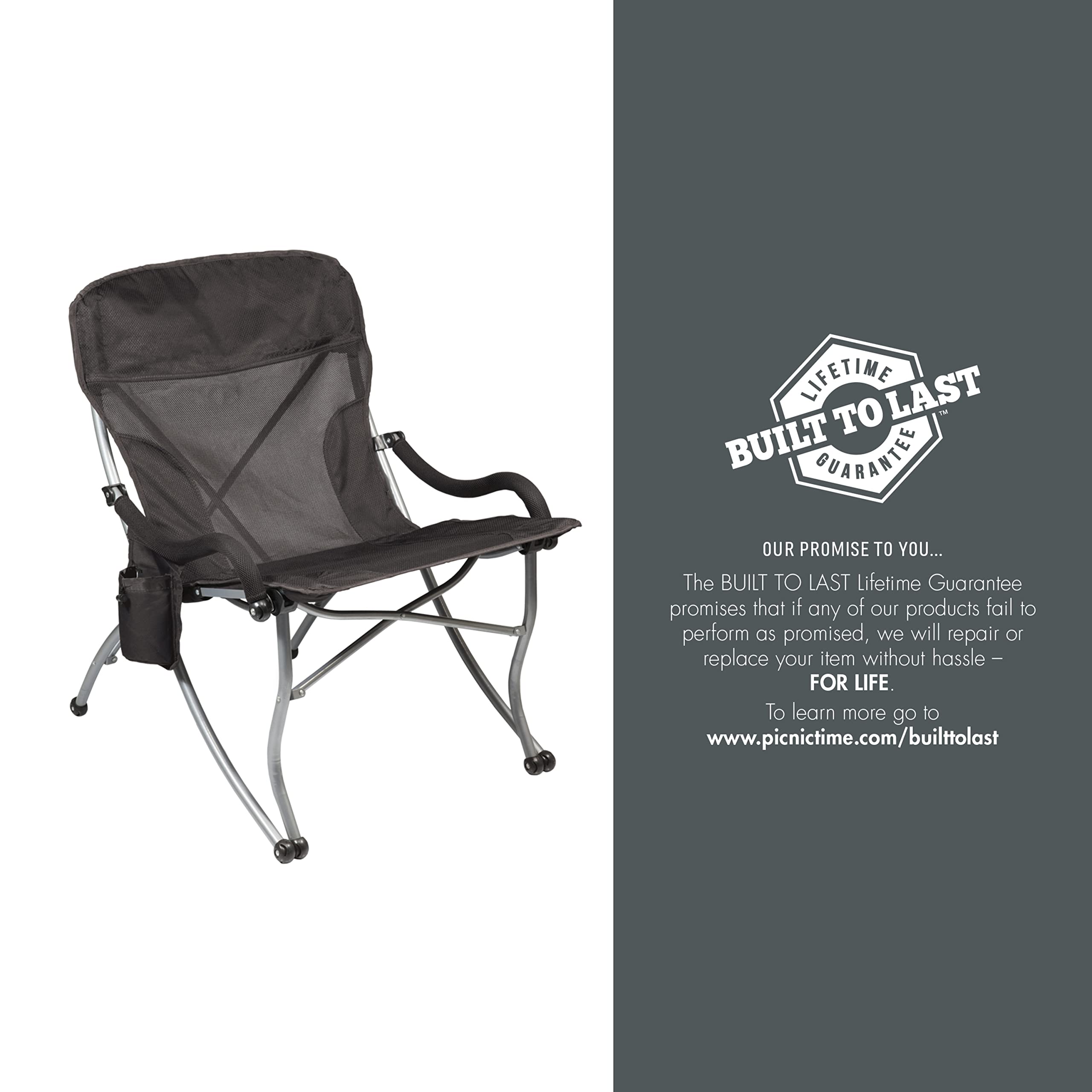PICNIC TIME NFL PT-XL Heavy Duty Camping Chair - Extra Large Beach Chair with 400 lb Capacity - Perfect for Tailgating, Outdoor Concerts & Backyard BBQs