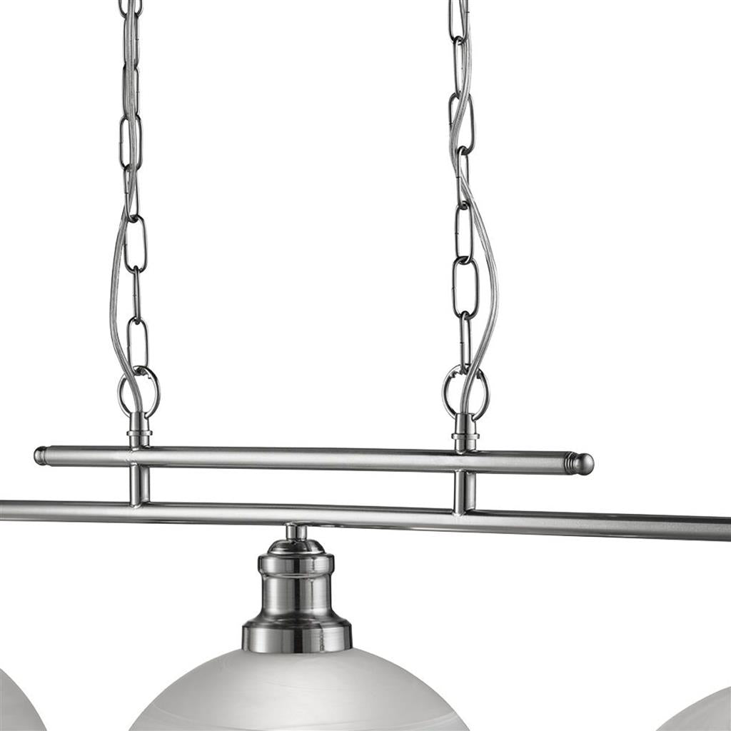 Bistro 2/3Lt Kitchen Light Fixture - Satin Silver/Antique Brass Finish - Modern Pendant Lighting for Dining Room, Island, Bar & Restaurant Decor