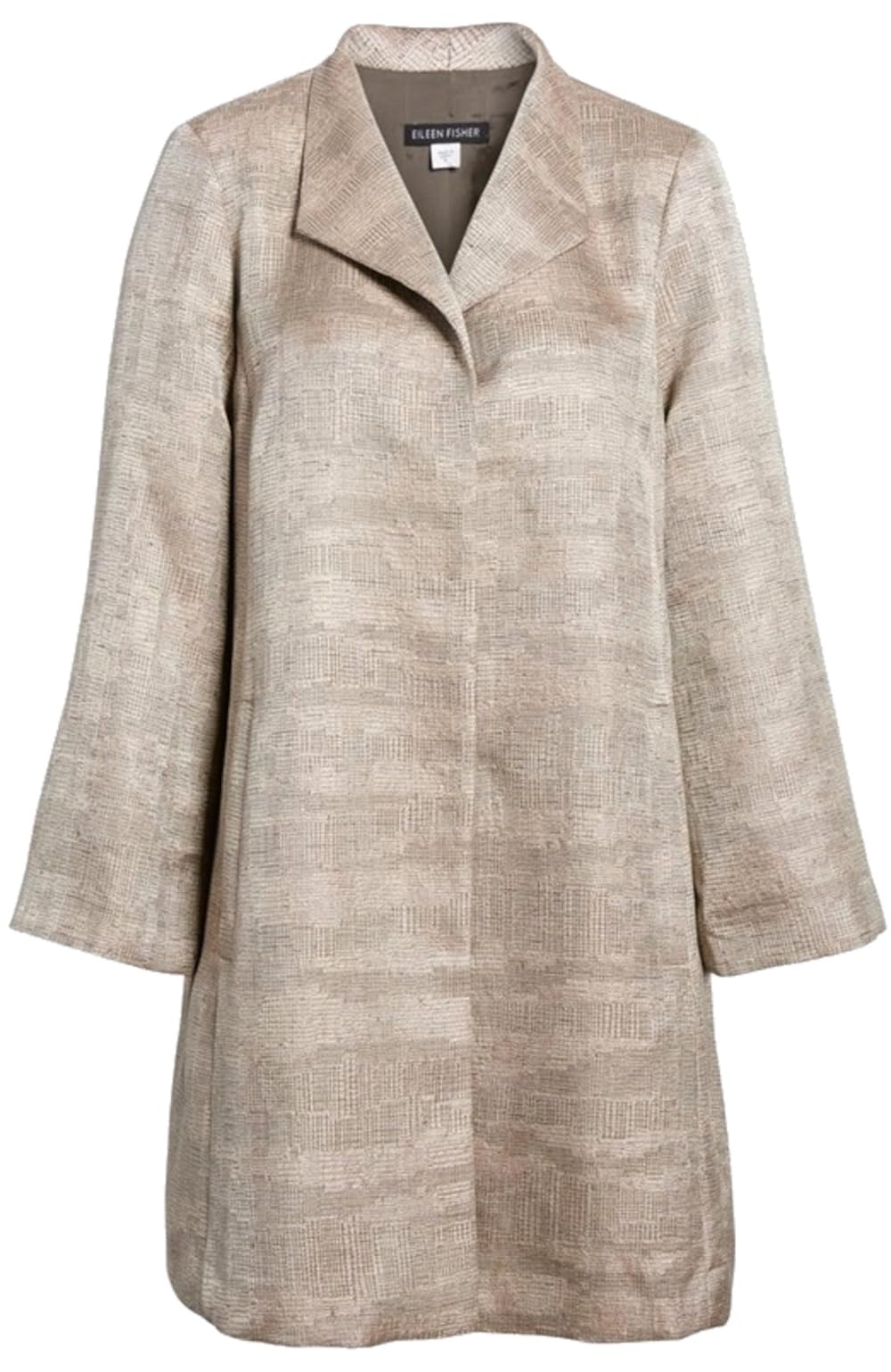 Women's Jacquard Swing Basic Jacket - Beige Size M | Lightweight Casual Outerwear for Spring & Fall | Perfect for Work, Dates & Outdoor Activities