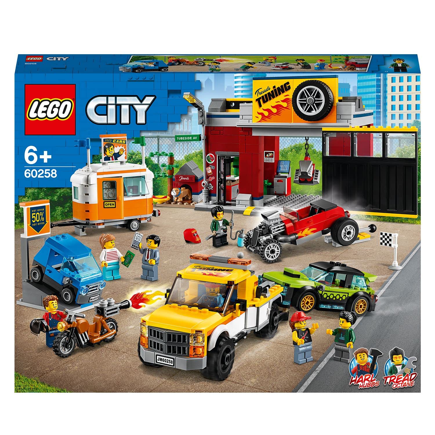 LEGO 60258 City Nitro Wheels Tuning Workshop Toy Car Building Set for Kids - Creative Play & STEM Learning for Boys & Girls Ages 6+ | Perfect for Birthday Gifts & Car Lovers
