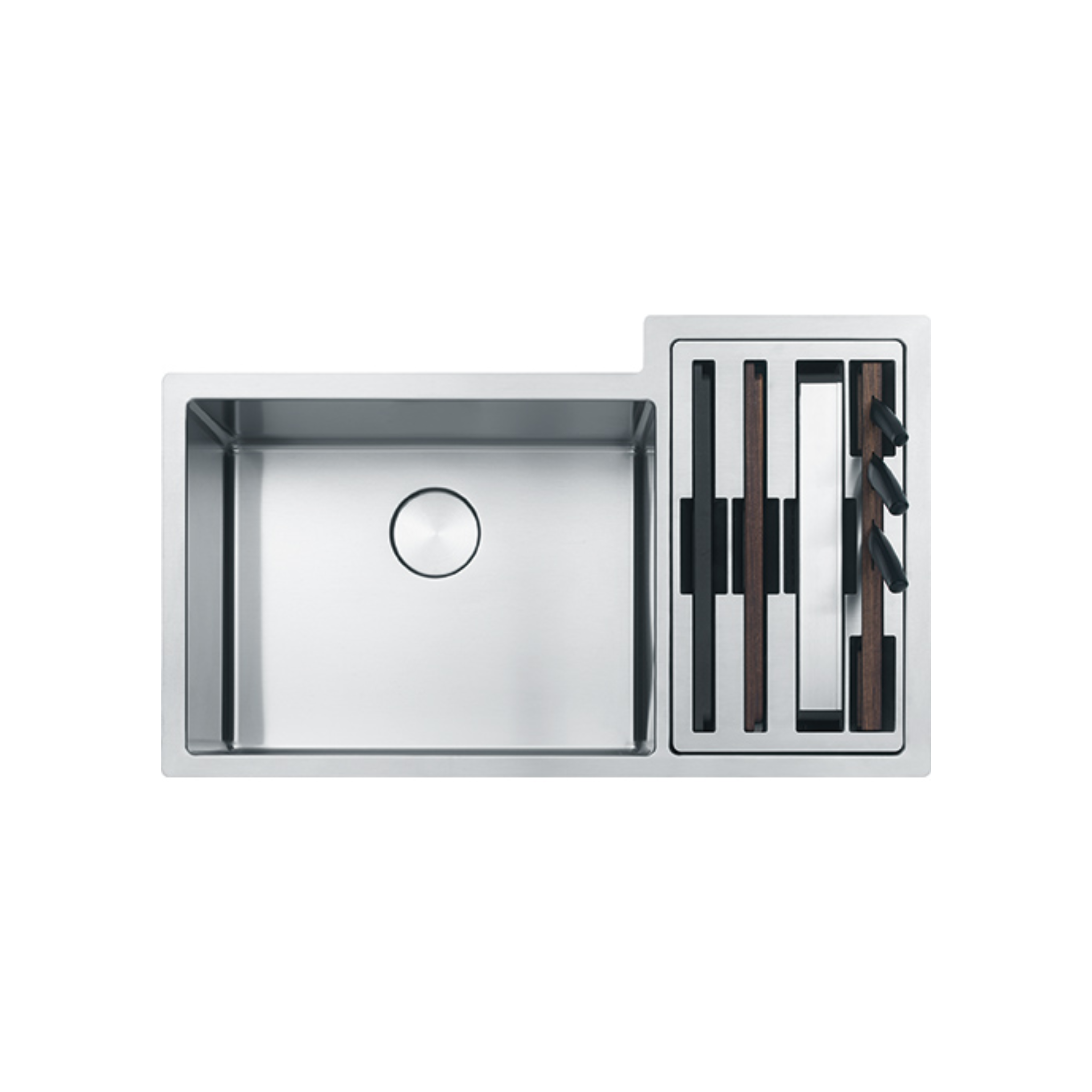 Franke CUX16021 W Stainless Steel Kitchen Sink Workstation - 16 Gauge Commercial-Grade Prep Sink with Accessories for Restaurants & Home Chefs | Perfect for Food Prep, Dishwashing & Large Batch Cooking