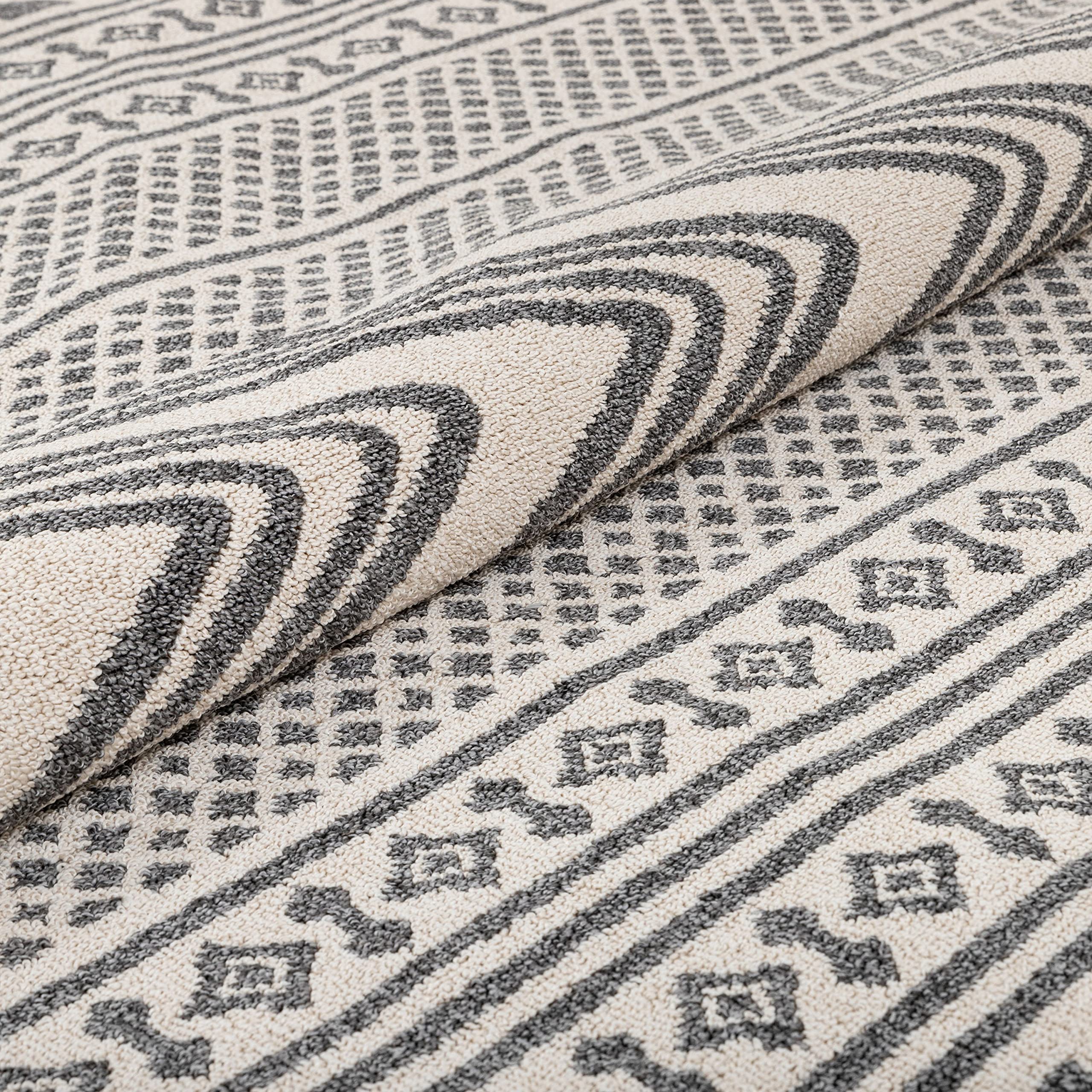 Well Woven Loop-De-Loop Cruce Tribal Moroccan Geometric Grey Kilim-Style 2'3