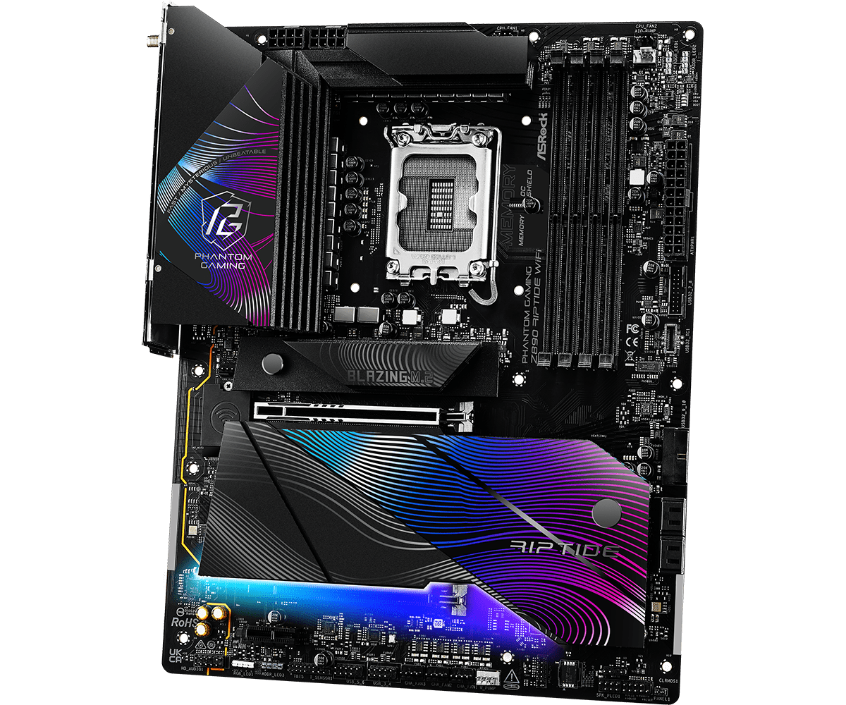 ASRock Z890 Riptide WiFi ATX Motherboard - Intel LGA 1851 Socket, DDR5 RAM Support, Dual Band WiFi 6, PCIe 5.0 - Perfect for Gaming PCs, Content Creation & High-Performance Workstations