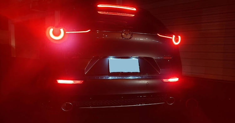Dark Red LED Rear Bumper Reflectors for Mazda CX-30 & CX-50 - Tail Light, Brake Light & Turn Signal Enhancer | Improved Night Visibility & Safety for Off-Road & City Driving