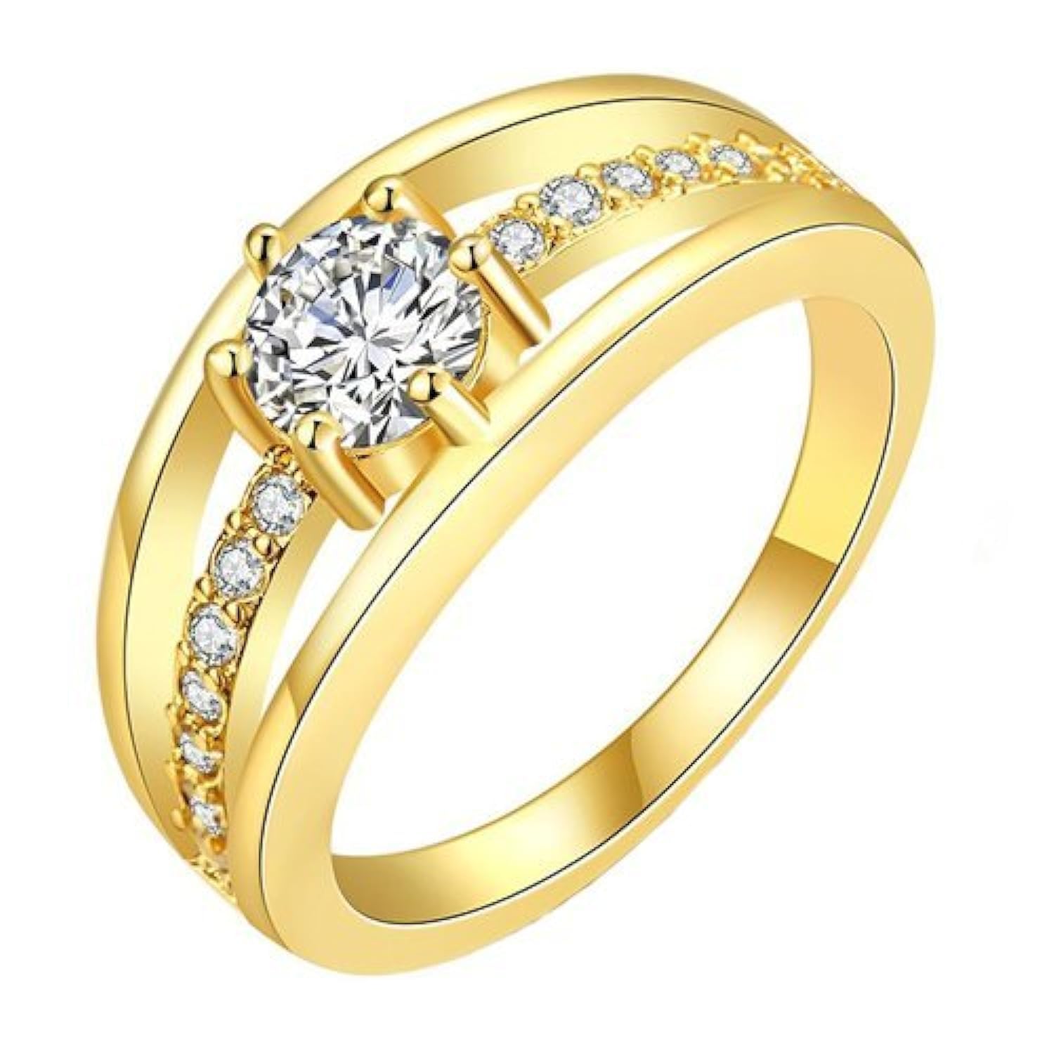 Yellow Chimes Rings for Women & Girls | Gold & White Crystal Adjustable Ring | 18K Gold Plated Fashion Jewelry | Perfect Birthday, Anniversary Gift for Her | Ideal for Parties, Weddings & Everyday Wear