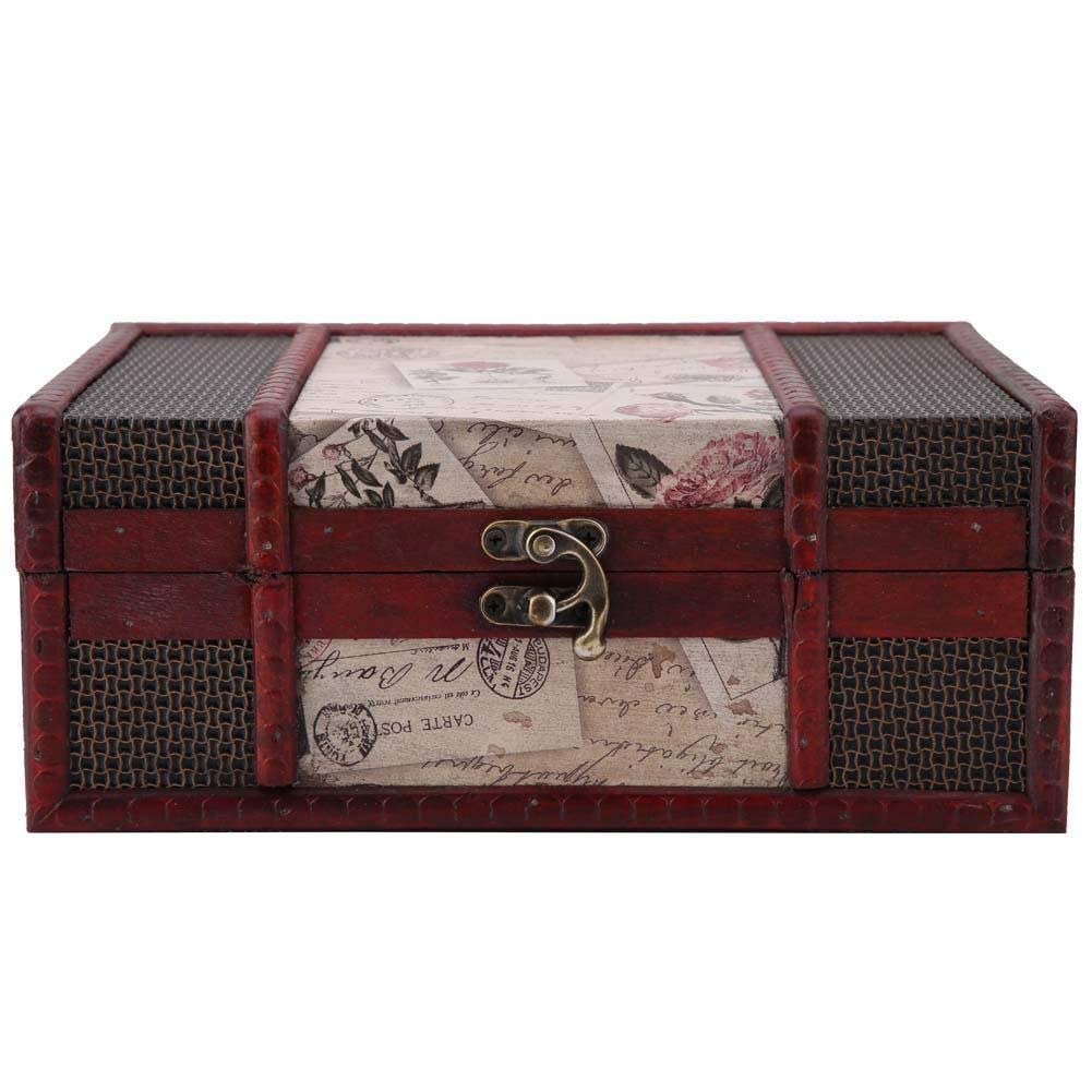 Vintage Wooden Jewelry Storage Box - Handcrafted Keepsake Box with Fine Workmanship, Decorative Vintage Style for Home & Office - Perfect for Organizing Jewelry, Photos, and Keepsakes