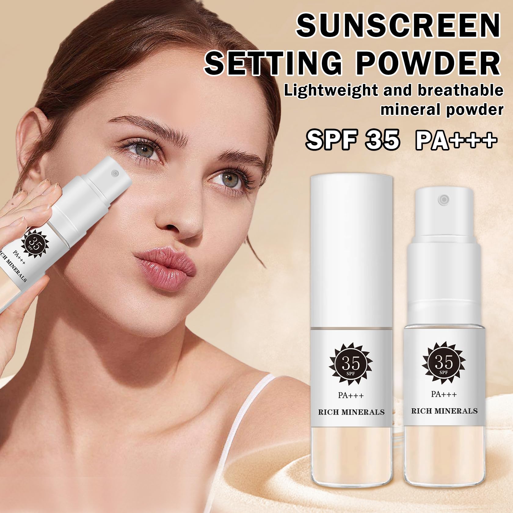 Mineral Sunscreen Powder SPF 35 - Vegan & Cruelty Free Setting Powder for Face, Hair & Body | Full Coverage Scalp Protection | Translucent Makeup Finishing Powder for Flawless Skin | Perfect for Beach Days, Outdoor Activities & Daily Sun Protection