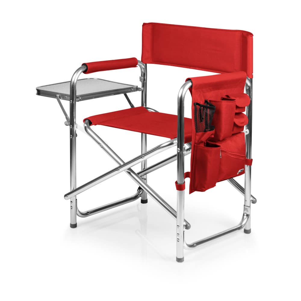 PICNIC TIME NCAA California Bears Folding Sports Chair with Side Table - Portable Beach & Camping Chair for Adults - Perfect for Tailgating, Outdoor Concerts, and Backyard Relaxation