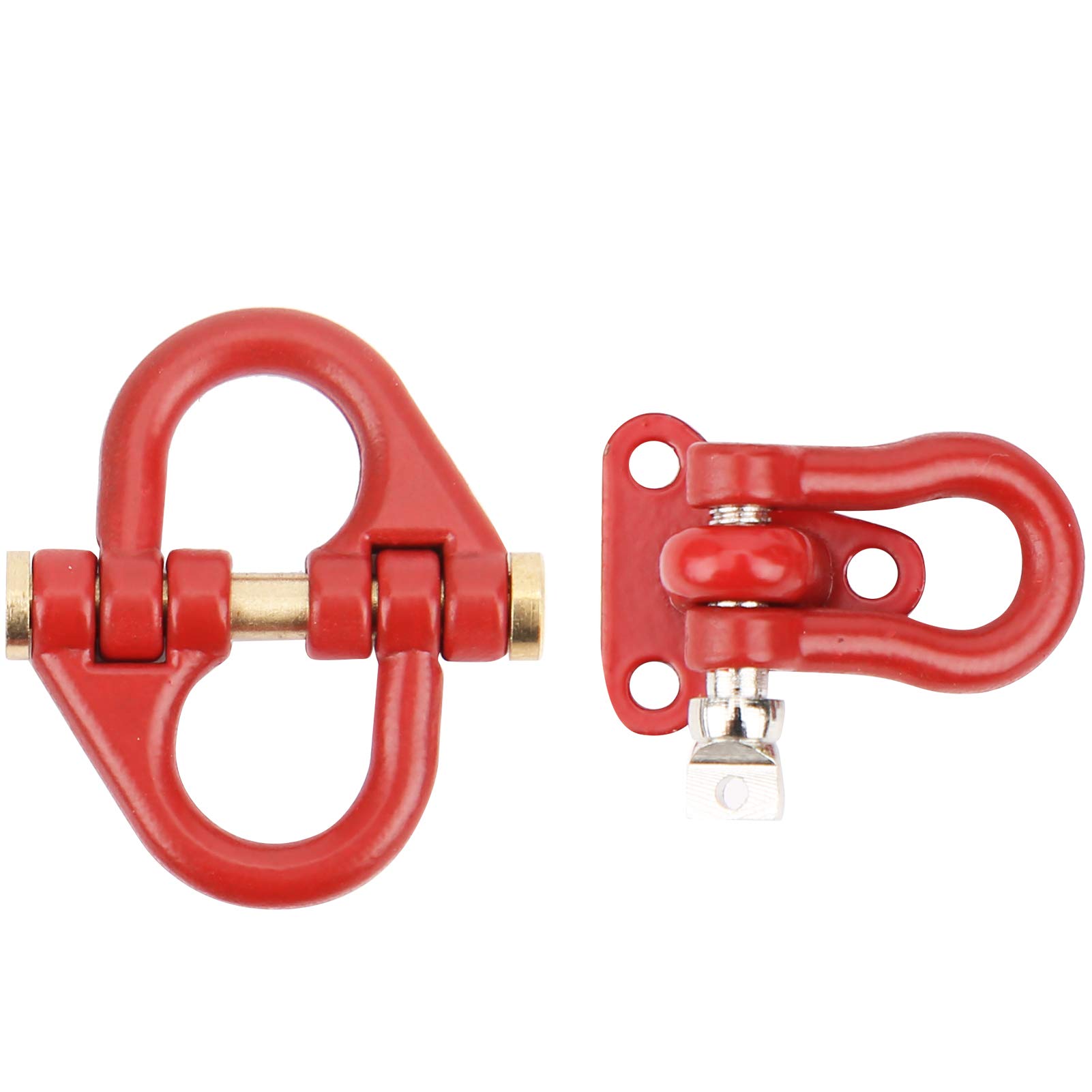 VGEBY 1/10 Scale RC Tow Hook - Heavy Duty Metal Climbing Trailer Hook for RC Cars & Crawlers - Realistic Simulation Towing Accessory (Red) - Perfect for Off-Road Adventures & RC Crawler Decorations