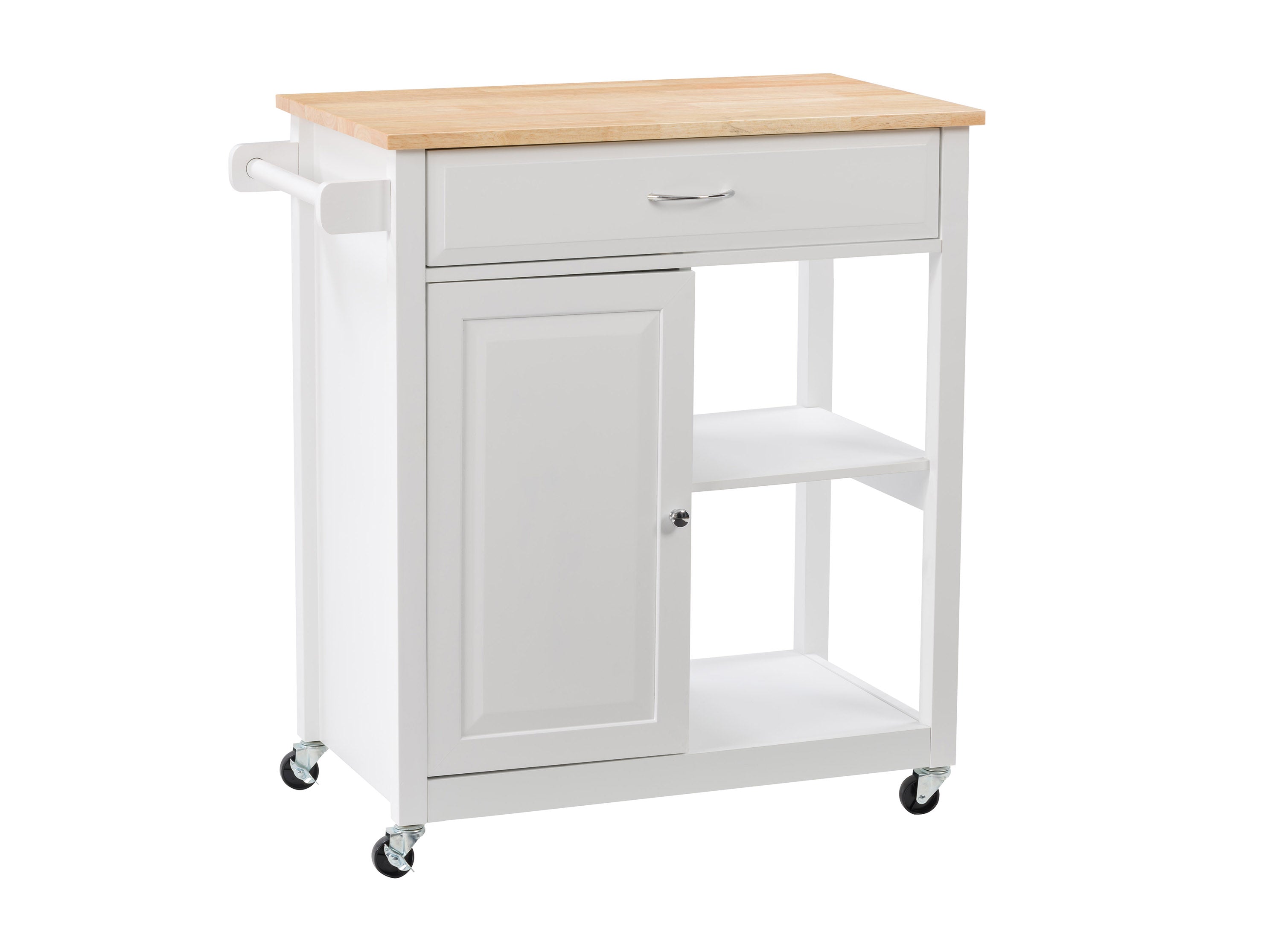 Stainless Steel Rolling Kitchen Cart with Locking Wheels - Mobile Kitchen Island for Small Spaces, Food Prep, and Extra Storage - Perfect for Apartments, Dorms, and Compact Kitchens