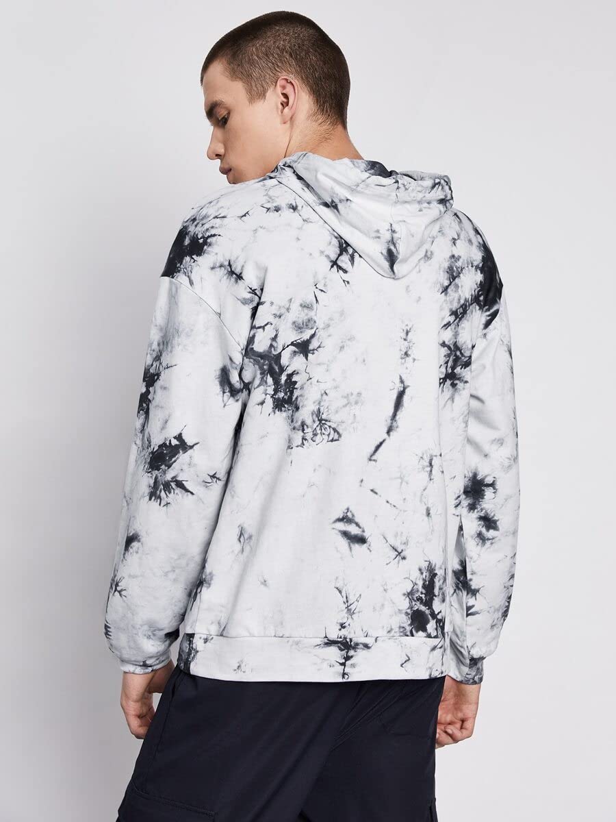 **JSBHS Men's Tie-Dye Chinese Dragon Graphic Drop Shoulder Hoodie - Hip Hop Anime Pullover Sweatshirt (Multi Color, Size XL) - Streetwear, Casual Wear, Cosplay & Anime Fashion**