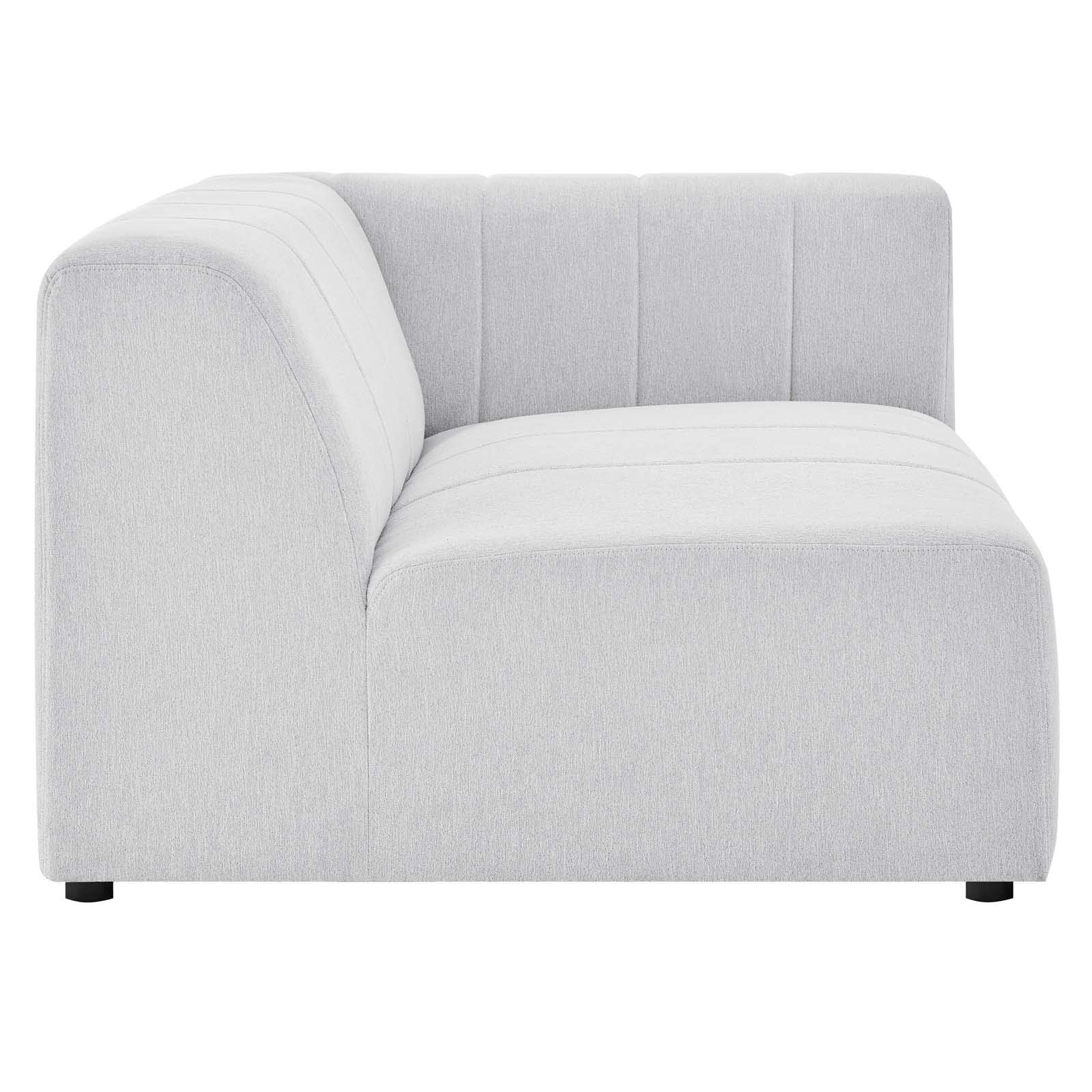 Modway Bartlett 6-Piece Upholstered Sectional Sofa with Chaise in Ivory - Modern Tufted Fabric Living Room Furniture for Family Gatherings & Home Theater
