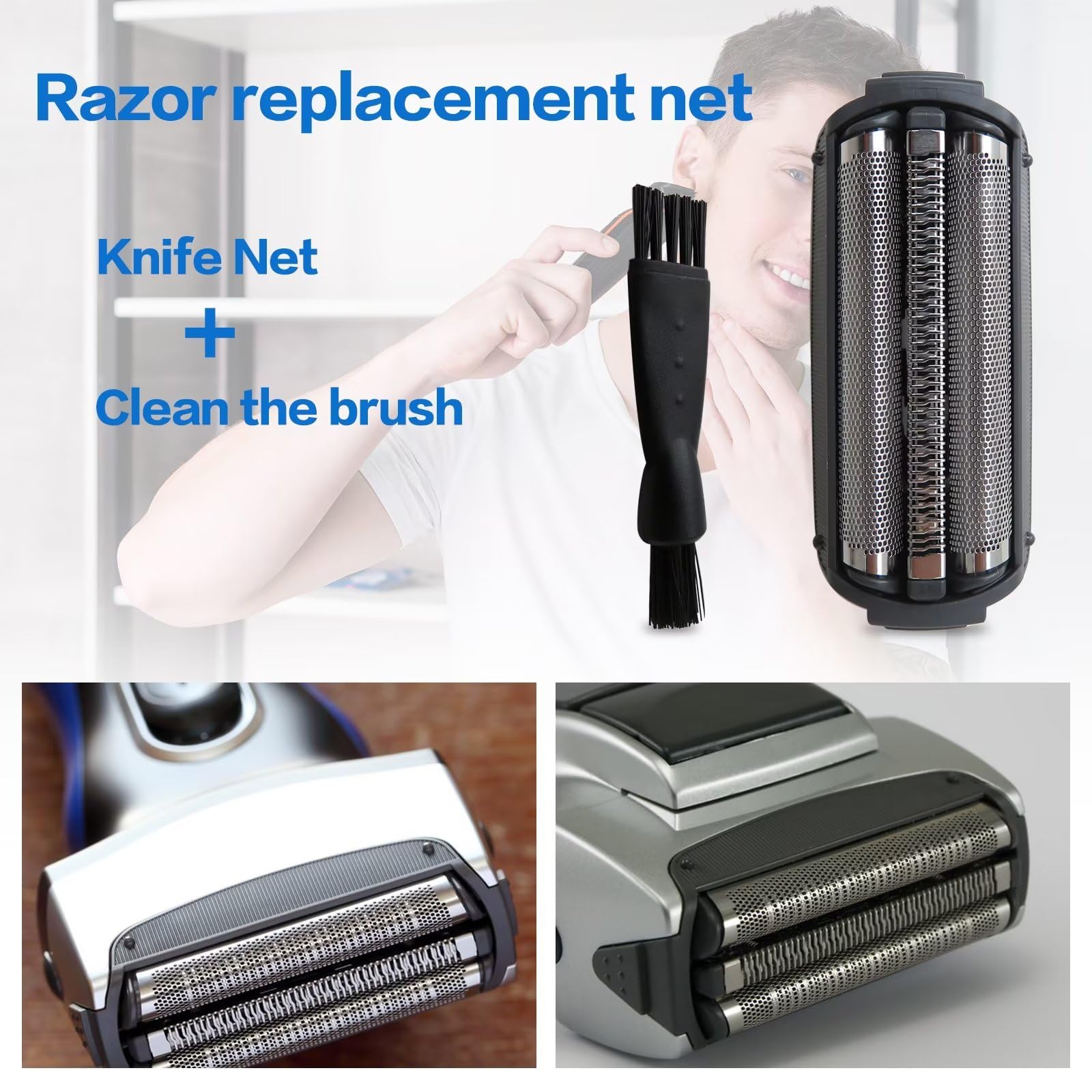 Upgraded Universal Replacement Shaver Head & Protective Screen Foil for Panasonic ES-RL21, ES-RT30, ES-RT40, ES-RL40, ES-RT50, ES-RT60, ES-RT81, ES-RT5 - Compatible with Panasonic Electric Razors for Smooth Shaving at Home or Travel