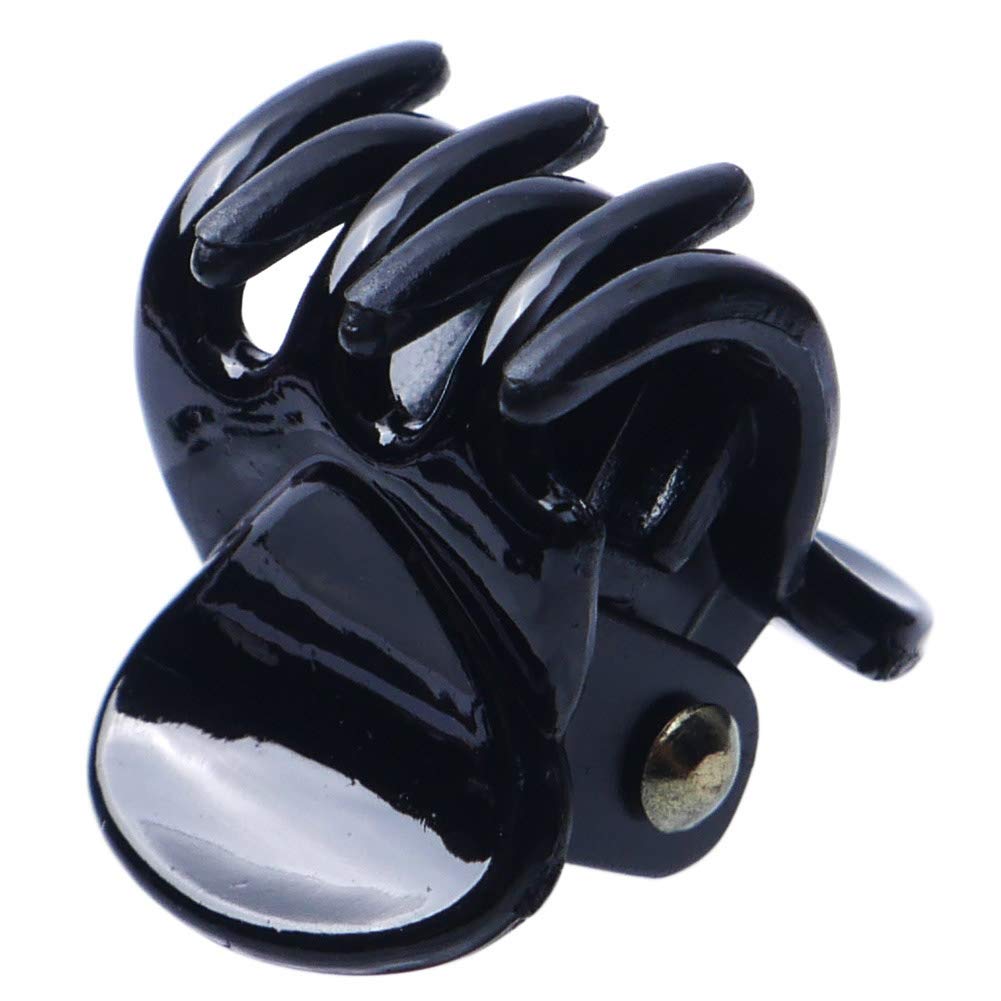 XZEN 12-Pack Small Claw Hair Clips for Women & Girls - Mini Plastic No-Slip Hair Grips for Bangs & Styling (Black) | Perfect for School, Work, Gym & Everyday Hairstyles