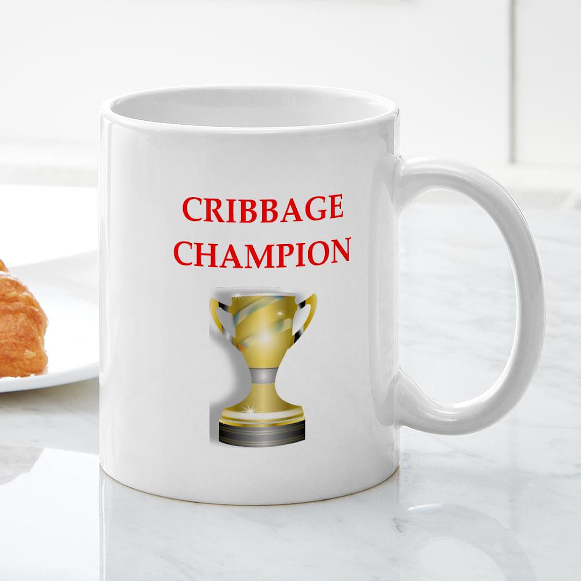 CafePress 11 oz (325 ml) Ceramic Coffee Mug with Cribbage Joke Design - Perfect for Coffee Lovers, Game Nights & Gifts