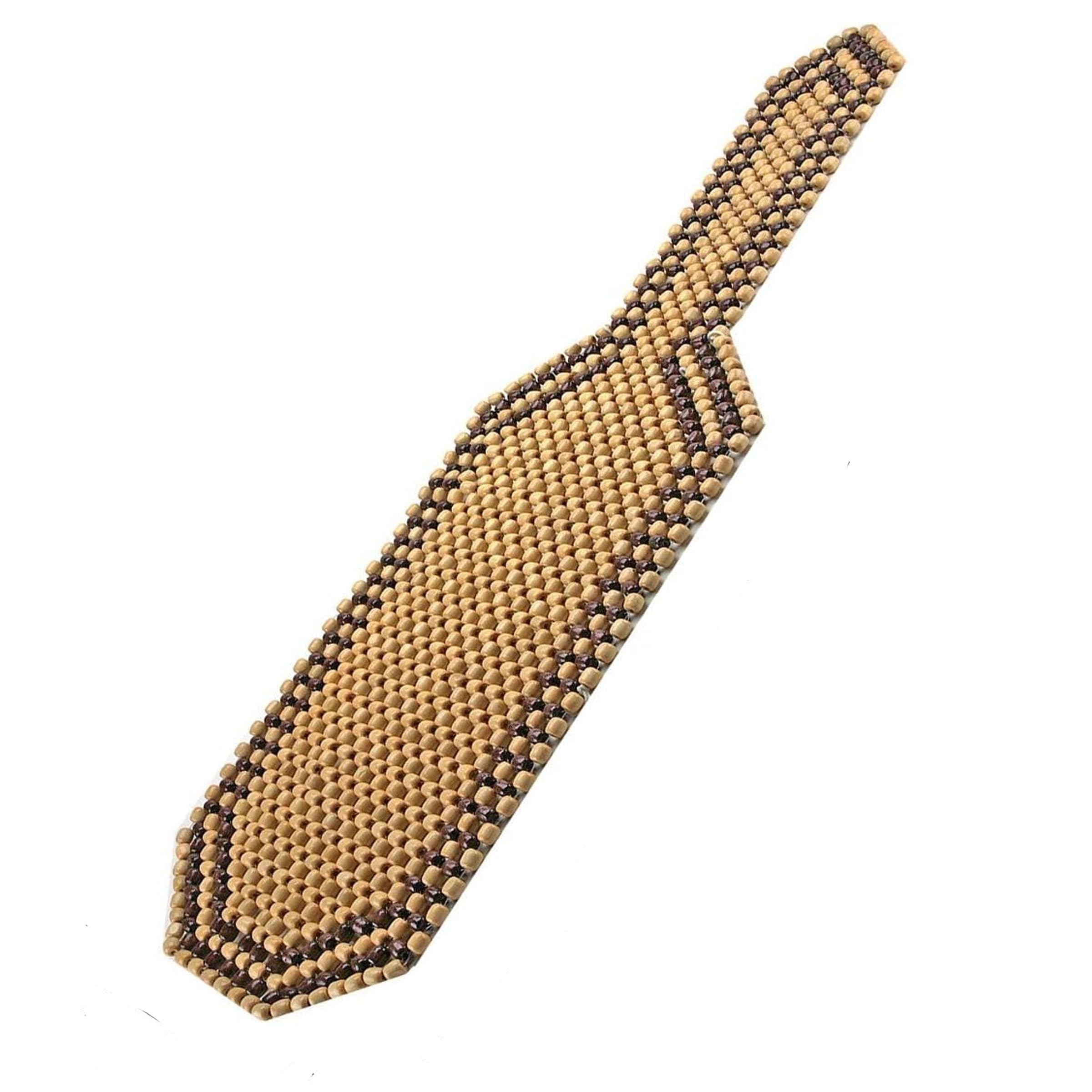 Natural Wood Beaded Car Seat Cushion Cover - Comfortable & Breathable Beige Auto Accessory for Long Drives, Road Trips & Commuting