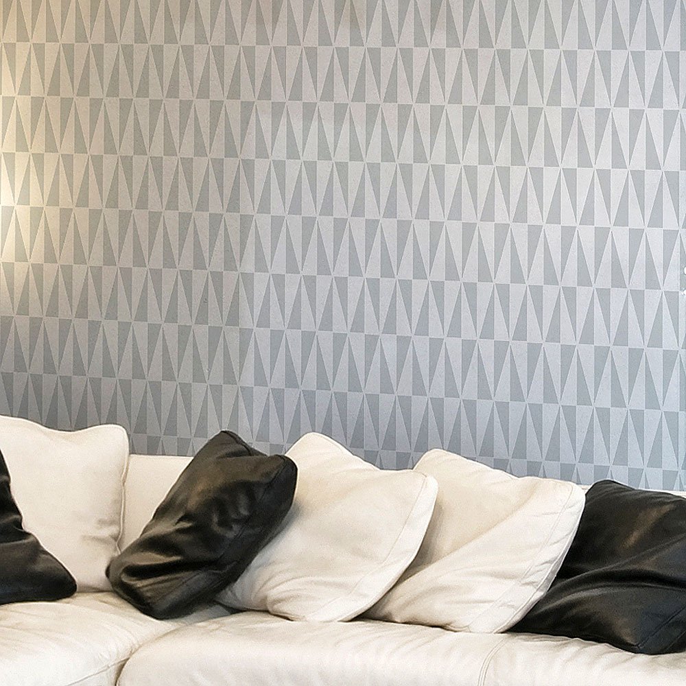 Geo Allover Wall Pattern Stencil - Small Reusable Stencil for DIY Wall Painting, Home Decor & Furniture Makeover - Perfect for Bedroom, Living Room & Craft Projects