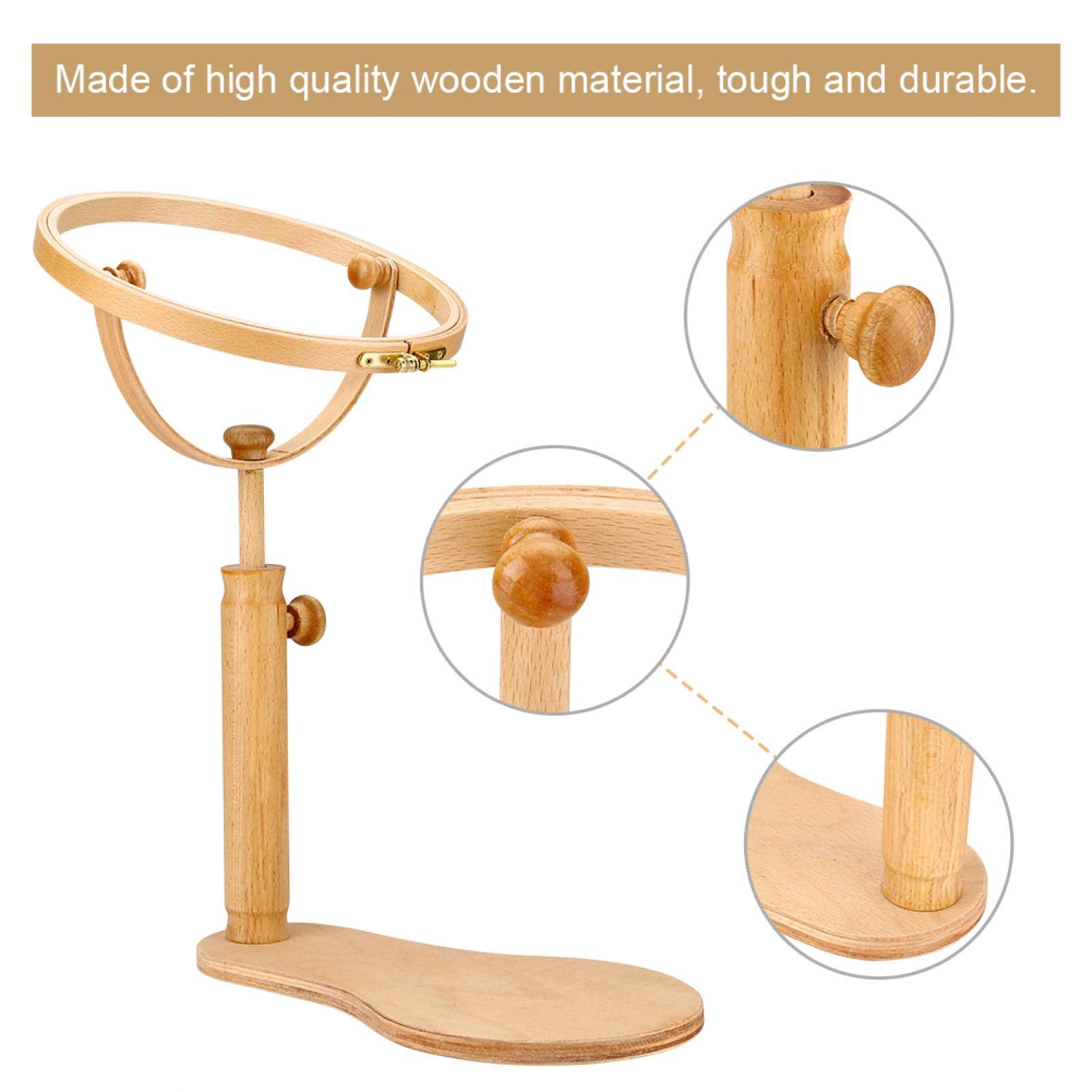 Premium Wooden Embroidery Stand Hoop - Adjustable Rotating Cross Stitch Frame (21cm) for Embroidery & Sewing Projects | Perfect for Needlework, Crafting & DIY Home Decor