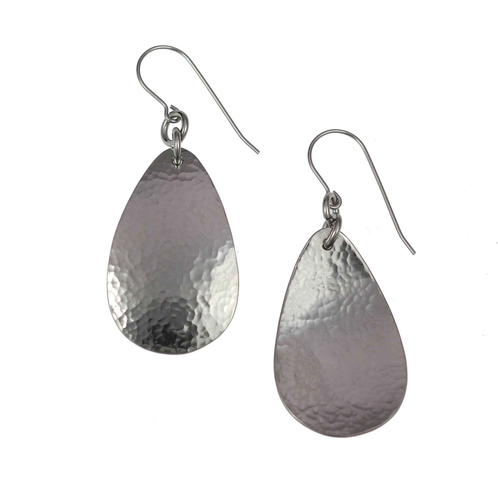 Hammered Stainless Steel Drop Earrings for Women - Hypoallergenic Dangle Earrings - Elegant Jewelry Gift for Birthday, Wedding & Party (Silver, Gold) | Perfect for Casual Wear, Office & Special Occasions