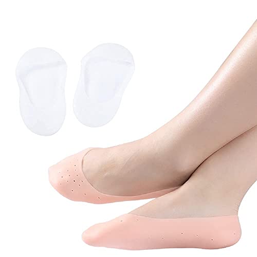 ARUZEN Moisturizing Silicone Socks for Dry Feet - Invisible Pedicure Socks with Anti-Cracking Protection, Breathable Moisturizing Foot Care for Calluses & Cracked Heels - Perfect for Overnight Foot Treatment, Spa Days & Winter Foot Care