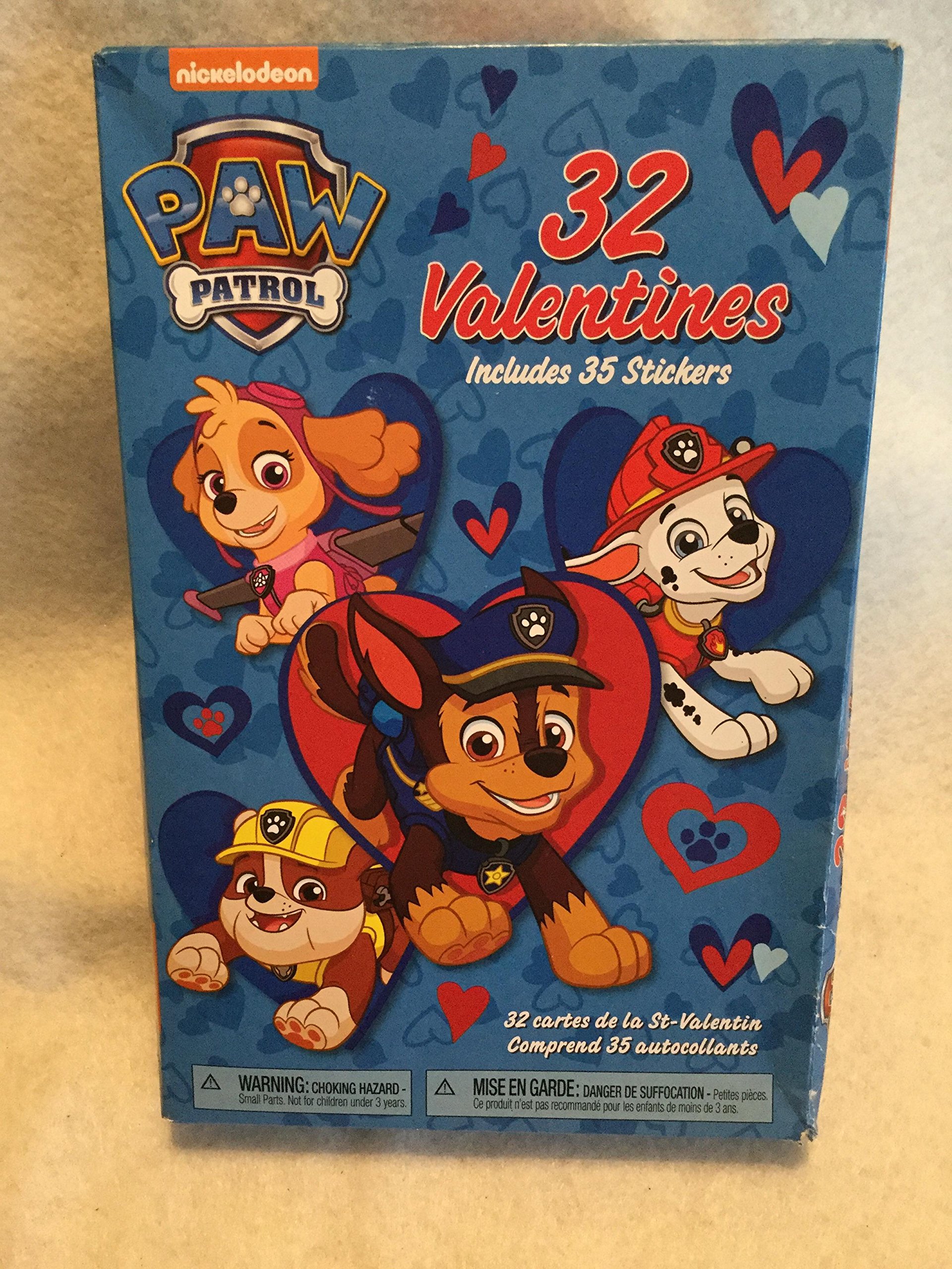 Paw Patrol Valentine's Day Cards and Stickers Set - 32 Adorable Greeting Cards for Kids, Perfect for Classroom Exchanges and Party Favors