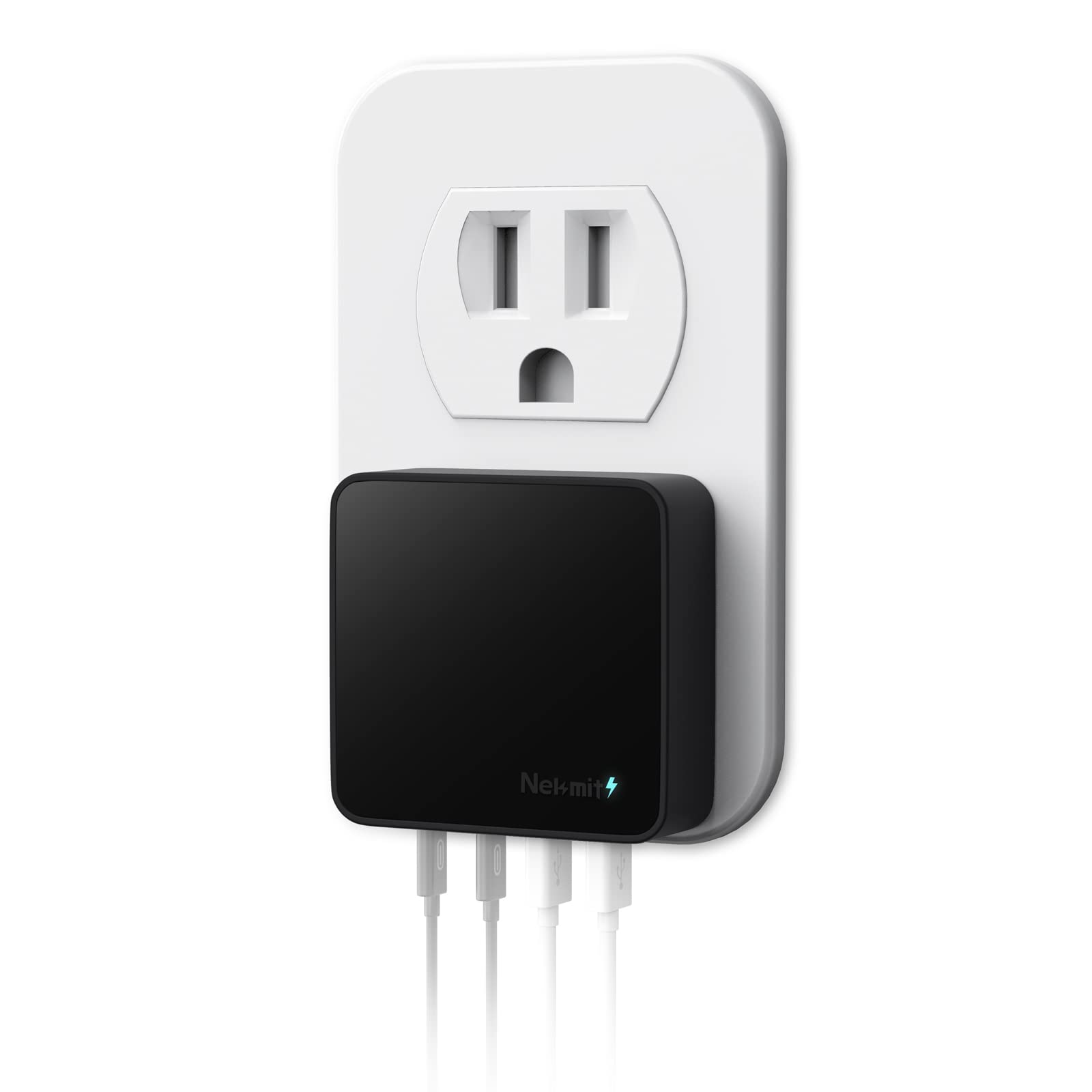 Nekmit 52W 4-Port USB C Wall Charger with 2x 20W PD & 2 USB Ports - Fast Charging for iPhone 14/14 Pro/14 Pro Max, Galaxy S23/S22, Pixel 7/6, iPad Pro, AirPods Pro - Compact & Powerful Charging Station for Home, Office & Travel