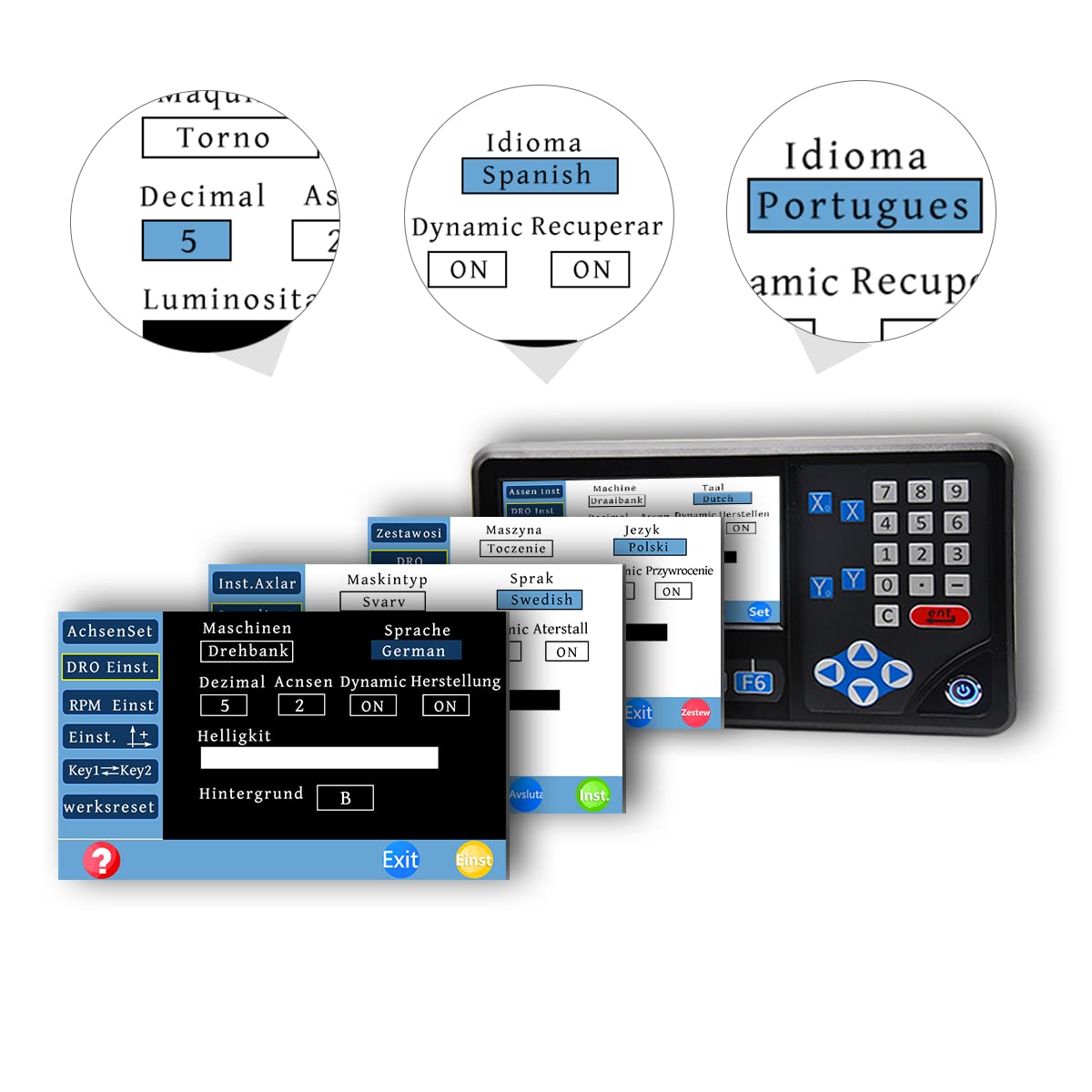 Resson 3 Axis DRO Digital Readout with RPM Function & TTL Input Signal - Precision Milling Machine Digital Readout System for Accurate CNC Machining & Lathe Operations