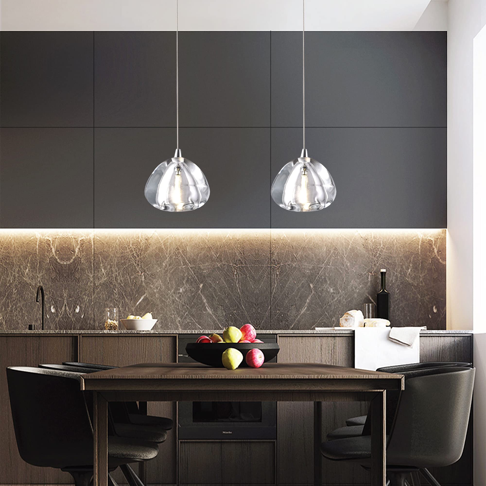 Modern Small Pendant Light - Raindrop Crystal Hanging Lamp, Single Chrome Chandelier for Ceiling, Dining Room, Bedroom, Kitchen Island & Bathroom (D4.72” x H59.05”, 1 Light) - Perfect for Home Decor, Kitchen Lighting, and Dining Area Ambiance