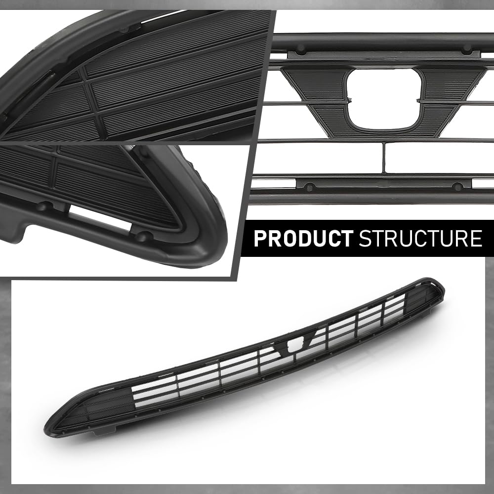 G-PLUS Front Bumper Center Grille with Camera Option for 2016-2018 Toyota RAV4 XLE LE | TO1036177 Replacement Part | Perfect for Off-Roading & Daily Commuting