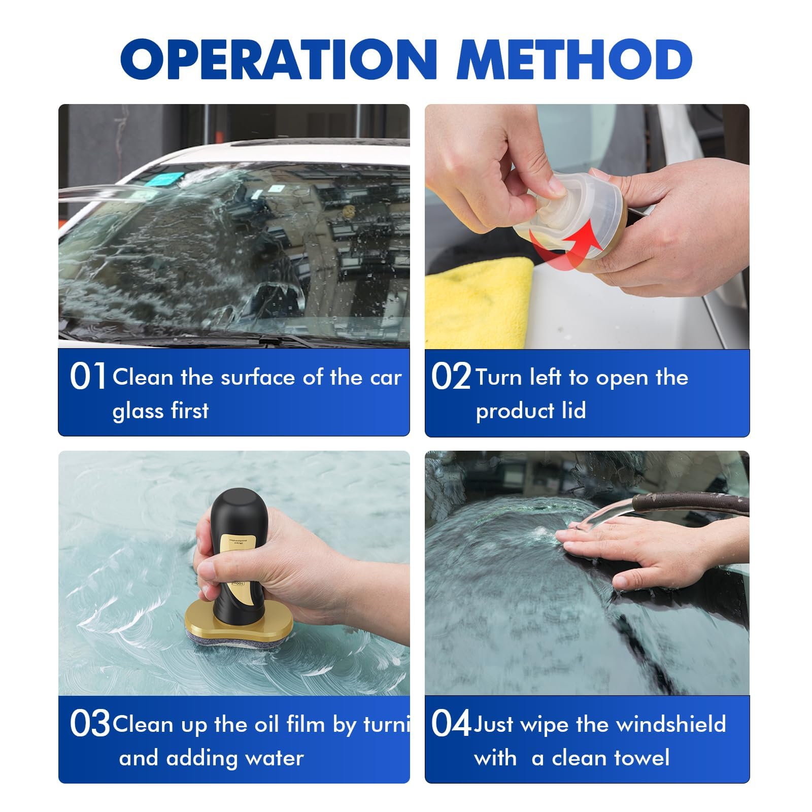 Premium Car Windshield Cleaner & Auto Glass Cleaner - Streak-Free Formula for Home & Car Cleaning | Oil Film Remover for Windshields, Windows & Mirrors | Restores Clarity Instantly | Perfect for Road Trips, Daily Commutes & Vehicle Maintenance
