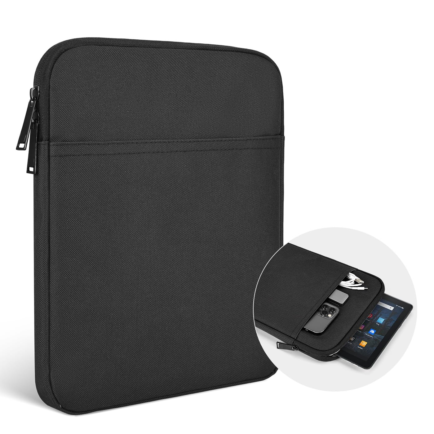 9-11 Inch Tablet Sleeve Case for Amazon Fire Max 11, Fire HD 10 Plus, iPad Pro M4, iPad Air M3/M2, Samsung Galaxy Tab S8/S7/A8 - Lightweight Protective Cover with Soft Interior (Black) - Perfect for Travel, School, and Office Use