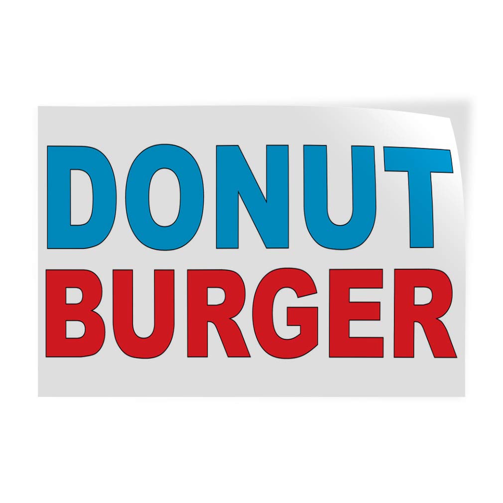 Premium Vinyl Decal Stickers - Donut, Burger, Blue & Red Bar Designs for Restaurants, Food Trucks & Industrial Safety Signs (12x8 Inches) - Perfect for Menu Boards, Windows, Equipment & More