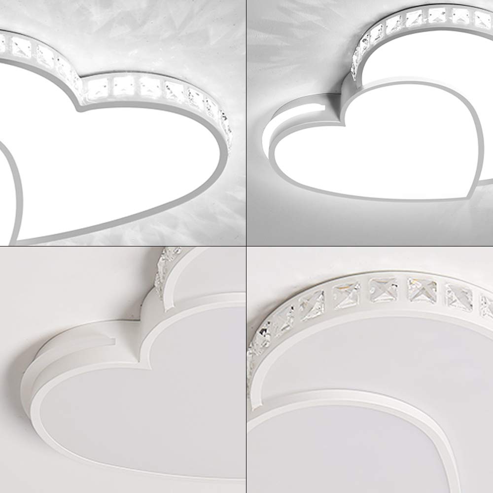 Heart-Shaped Crystal LED Chandelier - 24W 110V Modern Ceiling Light Fixture with Cool White Light for Living Room, Bedroom, Kids' Room - Perfect for Romantic Decor & Children's Spaces
