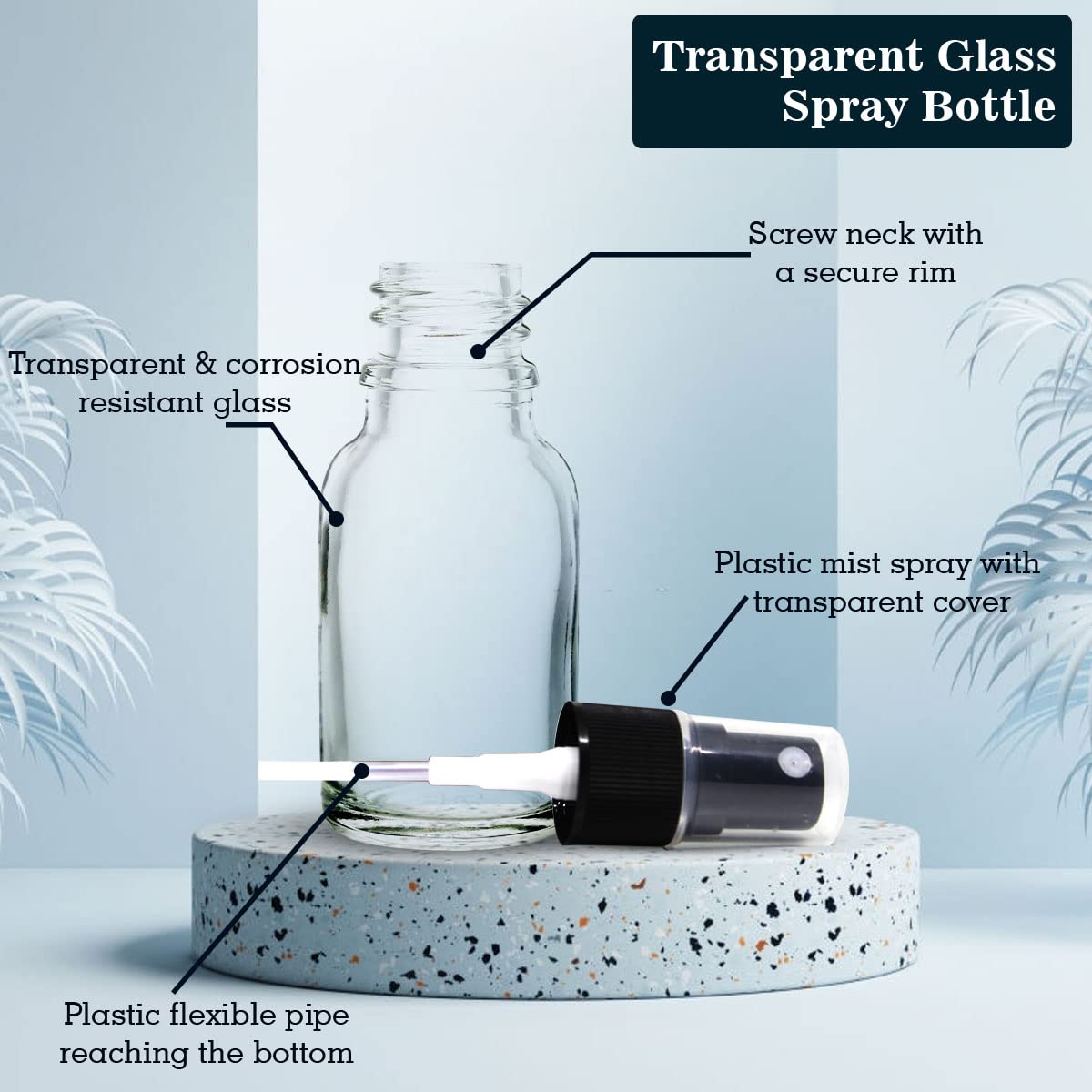Refillable 15ml Clear Glass Fine Mist Spray Bottle with Pump for DIY Perfume, Essential Oils, Aromatherapy Blends & Beauty Products - Perfect for Travel, Home Spa & Skincare Routine (Pack of 3)