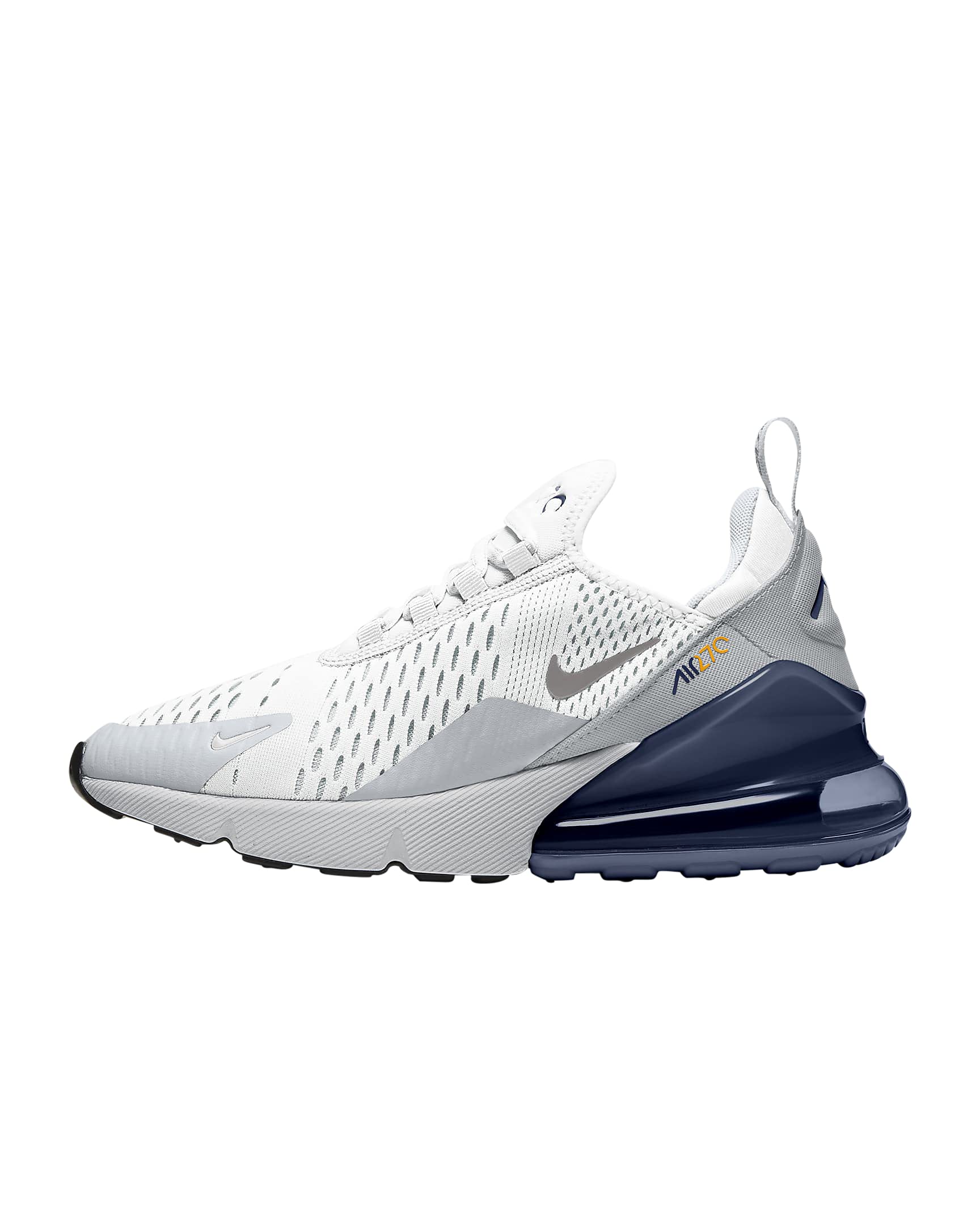 Nike Air Max 270 Sneakers for Big Kids - White/Metallic Silver (943345 109) | Comfortable Running Shoes for Boys & Girls | Perfect for School, Sports & Everyday Wear