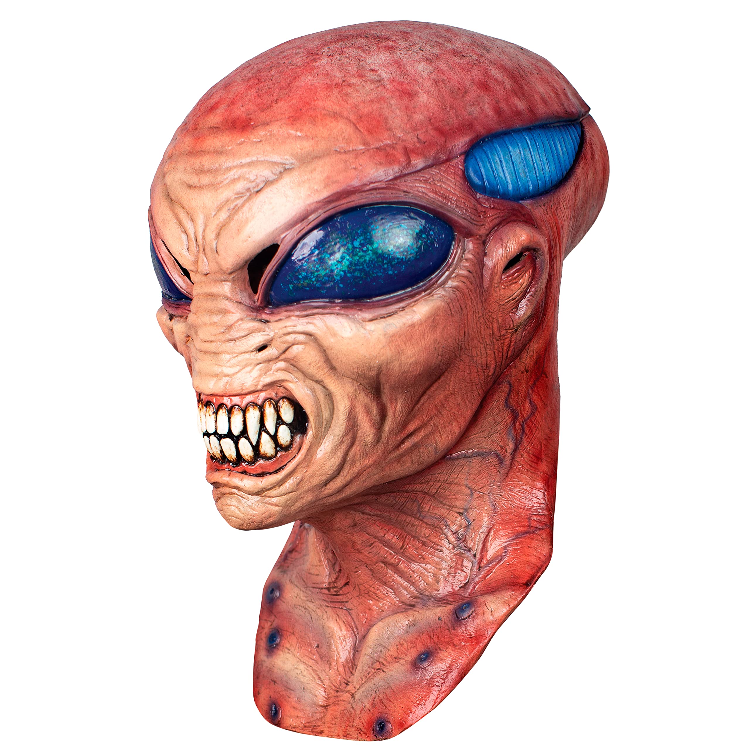 Ghoulish Productions Alien Garo - Orange Grumpy Alien Latex Halloween Mask for Adults (One Size) | Nightmare Makers Collection | Perfect for Cosplay, Horror Parties & Haunted Houses