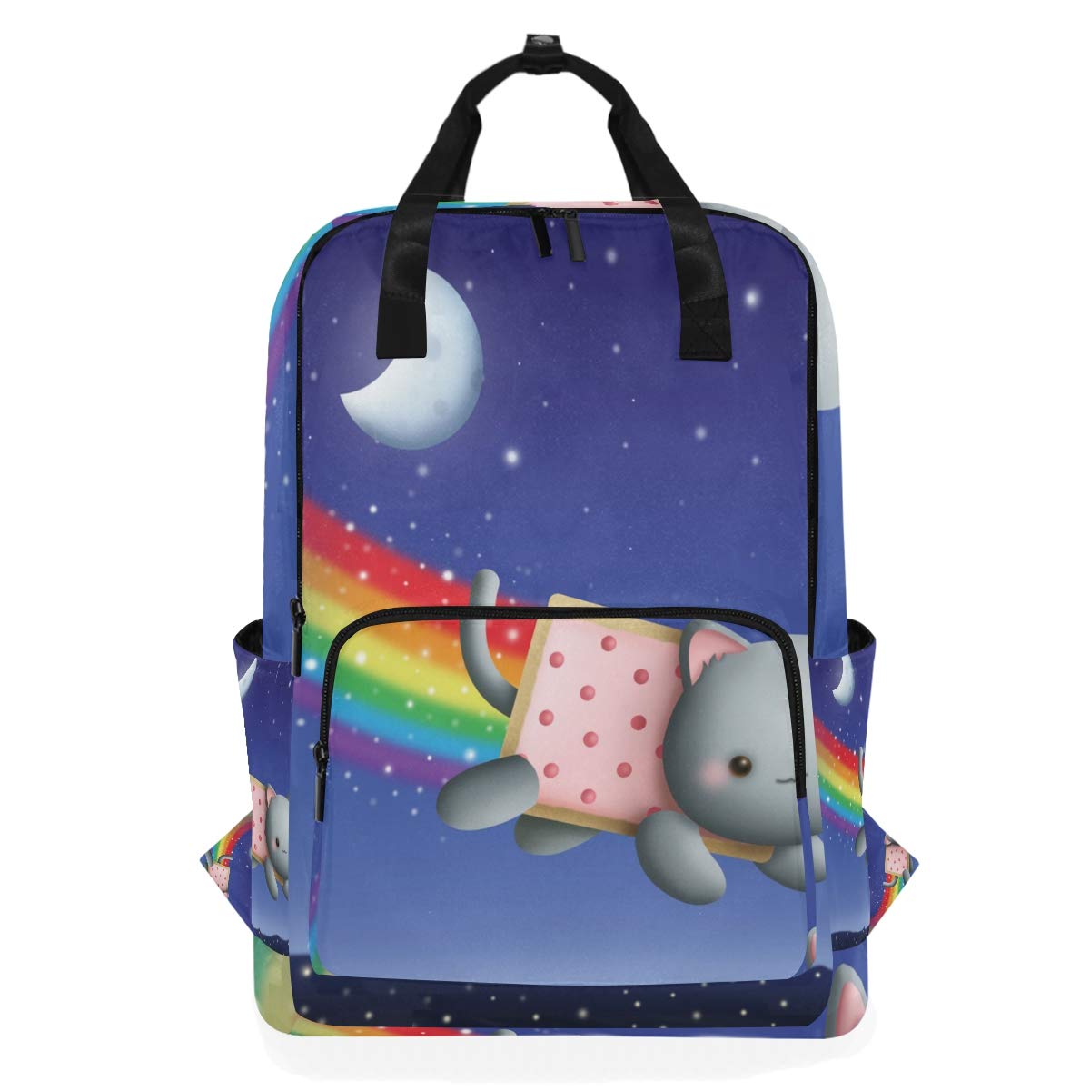 Rainbow Cat Backpack for School, Travel & Laptop - Kids & Adults