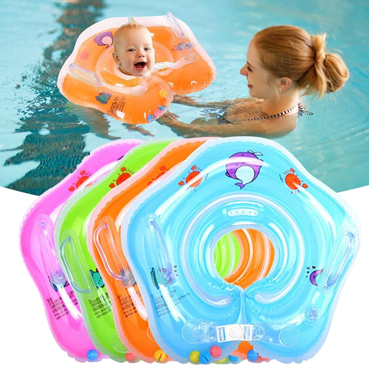**Best Baby Bath Toys for Newborns 0-18 Months – Safe Inflatable Neck Floats & Fun Balloon Bath Accessories – Perfect for Bathtime, Pool Play & Water Safety Training**