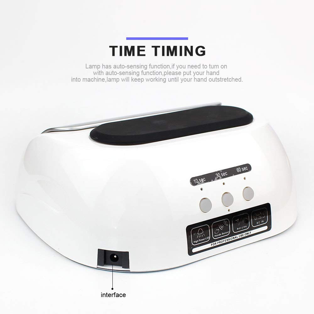 Professional 48W UV LED Nail Lamp Dryer with Auto Sensor & 3 Timers - 21 LED + 1 CCFL Light for Gel Polish Curing - Perfect for Home & Salon Manicures, Nail Art, Acrylic & Dip Powder Nails