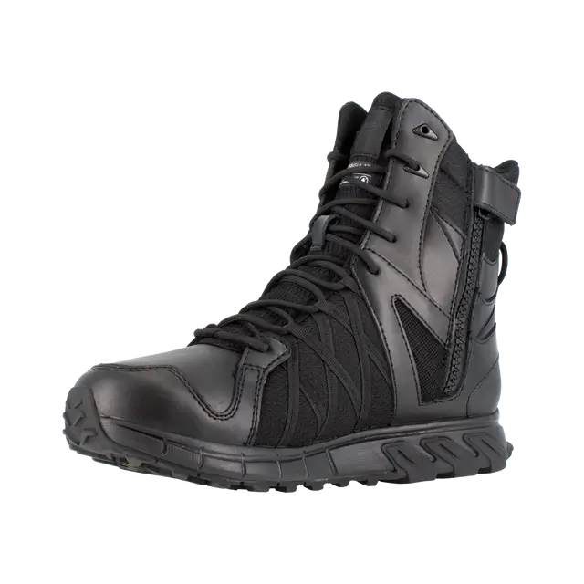 Trailgrip 8 Inch Soft Toe Waterproof Insulated Side Zip Tactical Boots for Men - Black | Hiking, Hunting & Outdoor Work Boots | All-Weather Comfort & Durability