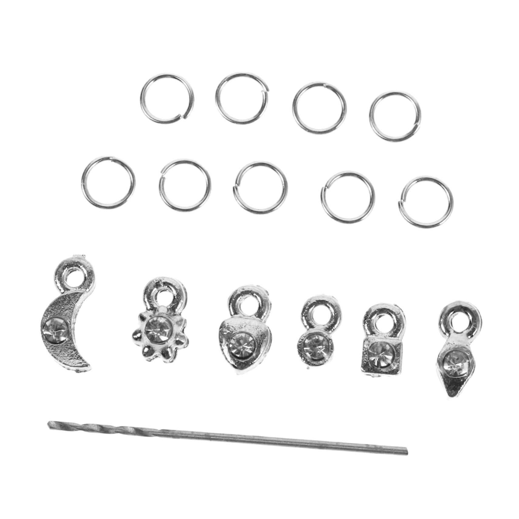 Minkissy 2 Sets Nail Piercing Tool Kit with Dangle Charms & Jewelry Rings - Professional Nail Art Tools for Acrylic Gels, Tips & Decorations - Perfect for Salon, DIY Manicures & Nail Art Designs