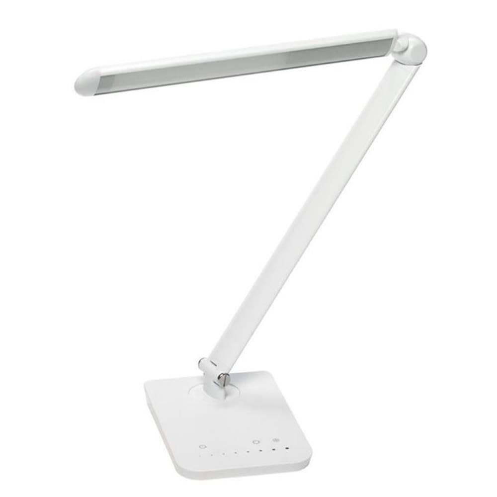 UrbanPro Modern LED Desk Lamp - Adjustable Brightness, Eye-Caring Light for Home Office, Study & Reading - White Contemporary Design Workspace Lighting