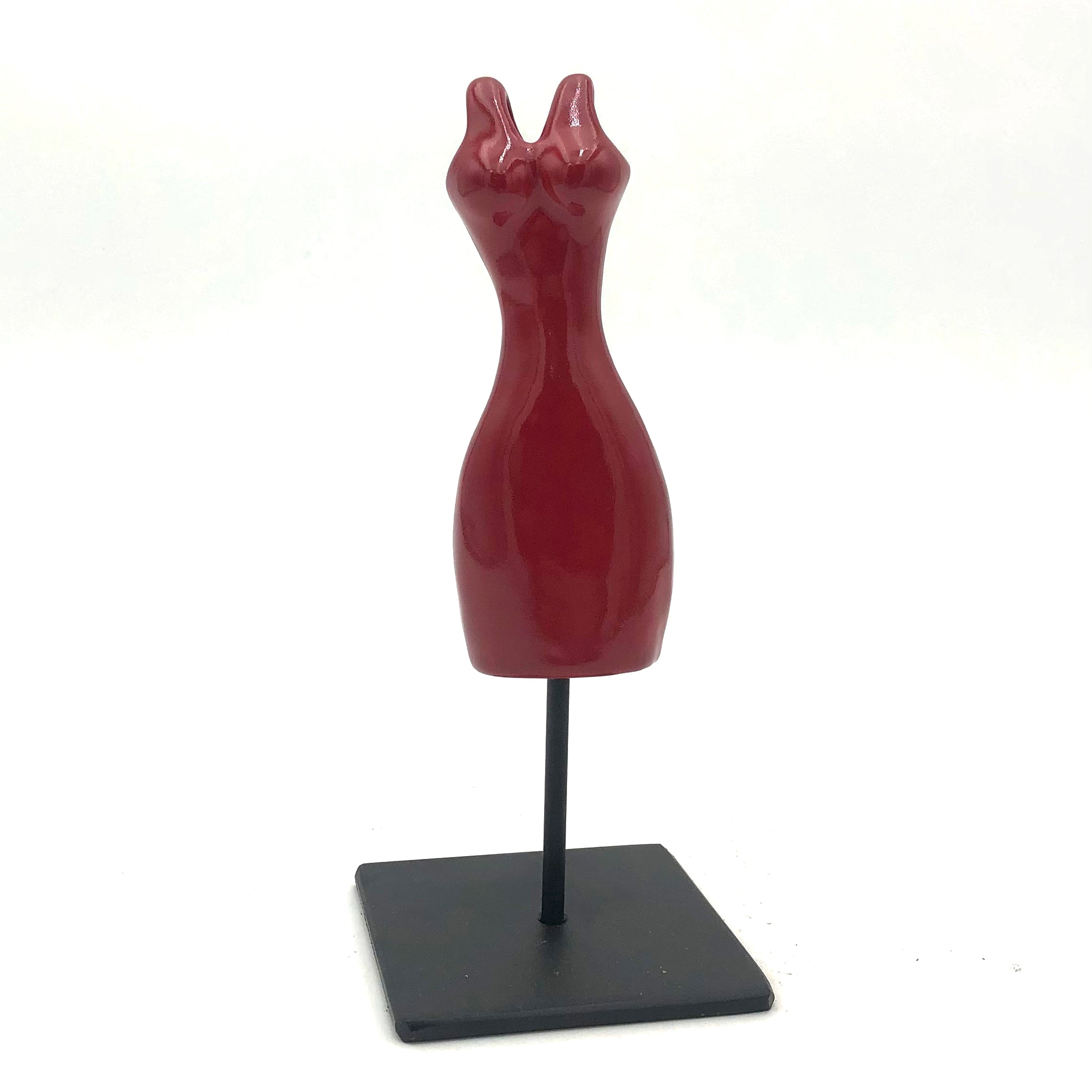 Cathy Broski Ceramic Sculpture on Base - Assorted Dresses Design - Elegant Home Decor, Office Display, and Gift Idea