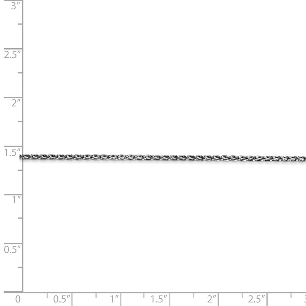The Black Bow 1.5mm 14k White Gold Solid Parisian Wheat Chain Anklet for Elegant Everyday Wear and Special Occasions