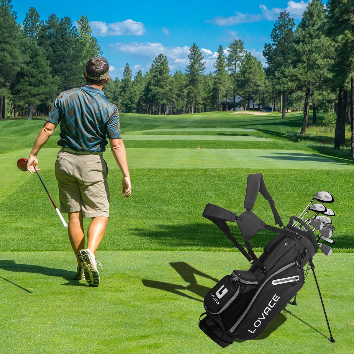 14-Way Lightweight Golf Stand Bag for Men & Women - Perfect for Walking the Course & Range Practice