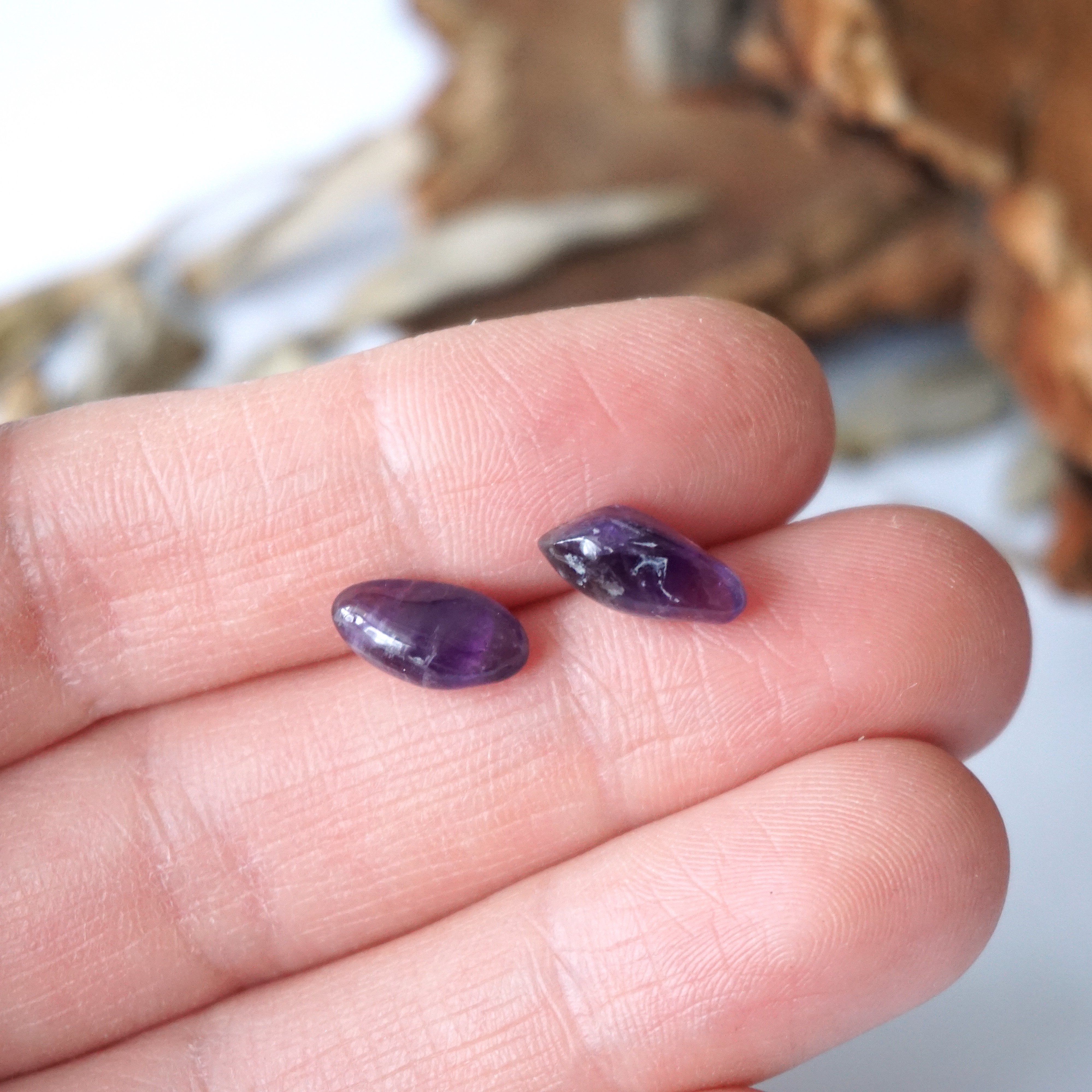 Dark Amethyst Stud Earrings for Women - Hypoallergenic Post Earrings for Sensitive Ears | Perfect for Everyday Wear, Work & Special Occasions