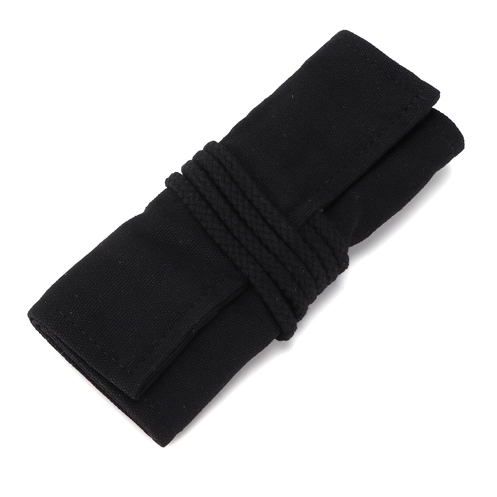 Premium Colored Pencils Roll - Handmade Black Canvas Pencil Case with Large Capacity for 72 Pencils | Artist Pencil Organizer for Coloring, Sketching & Travel Art Supplies Storage