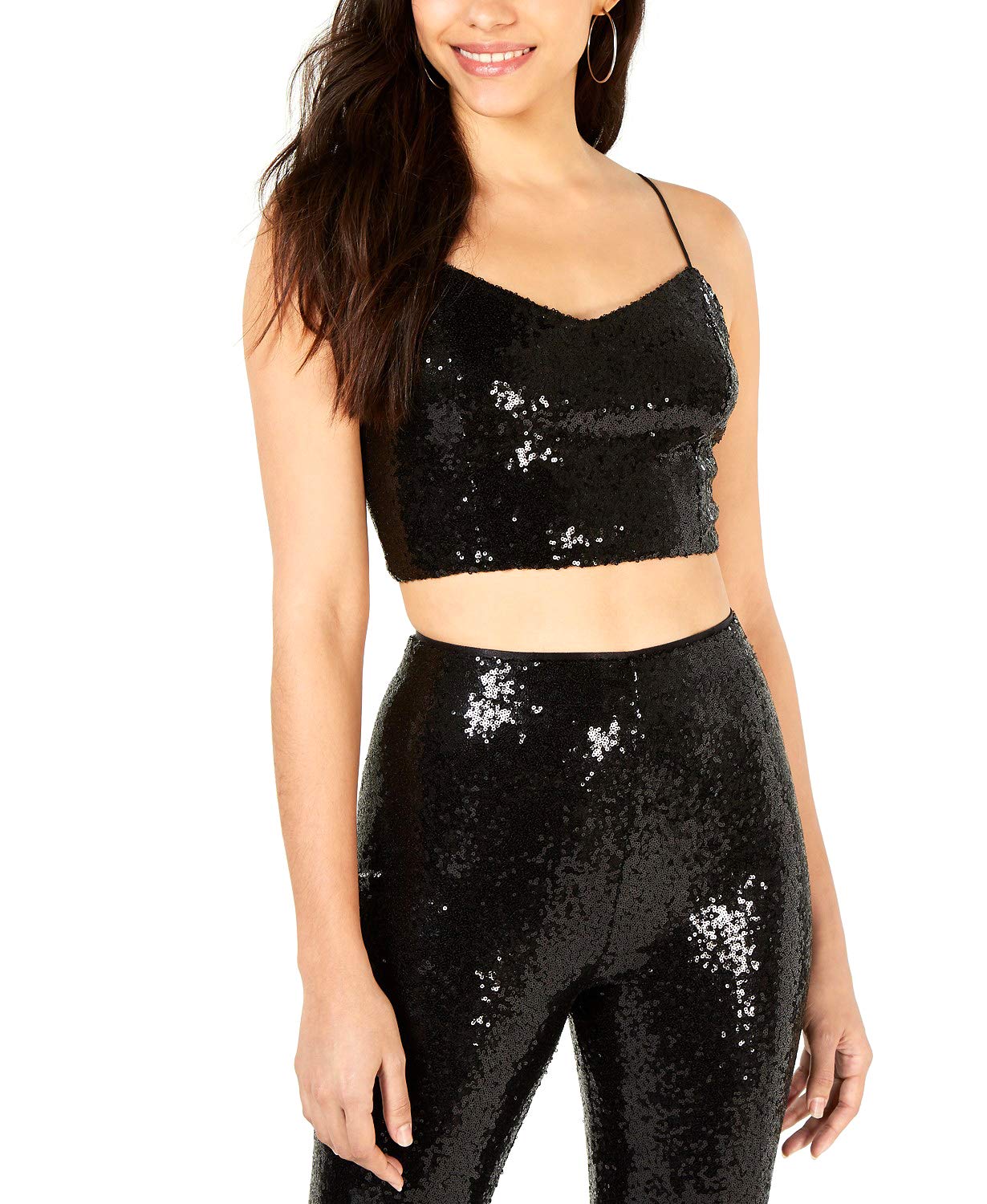 Leyden Sequin Bustier Top for Women - Black, X-Large Size | Sparkling Party Wear, Club Outfit, Evening Dress, Prom & Special Occasion Outfit