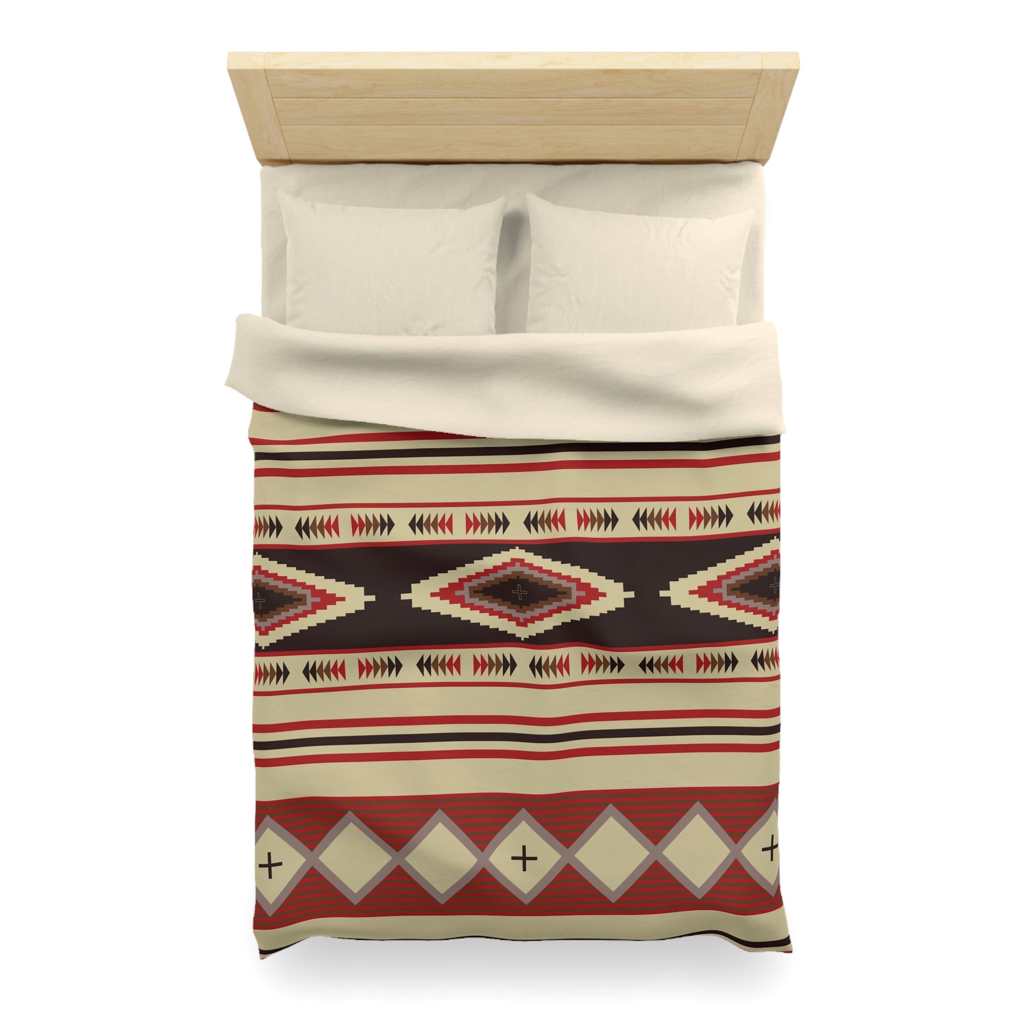 Southwestern Microfiber Duvet Cover Set - Bohemian Rio Vista Print Bedding for Bedroom Decor (Queen/King Size) - Perfect for Boho Chic Home & Guest Room Styling